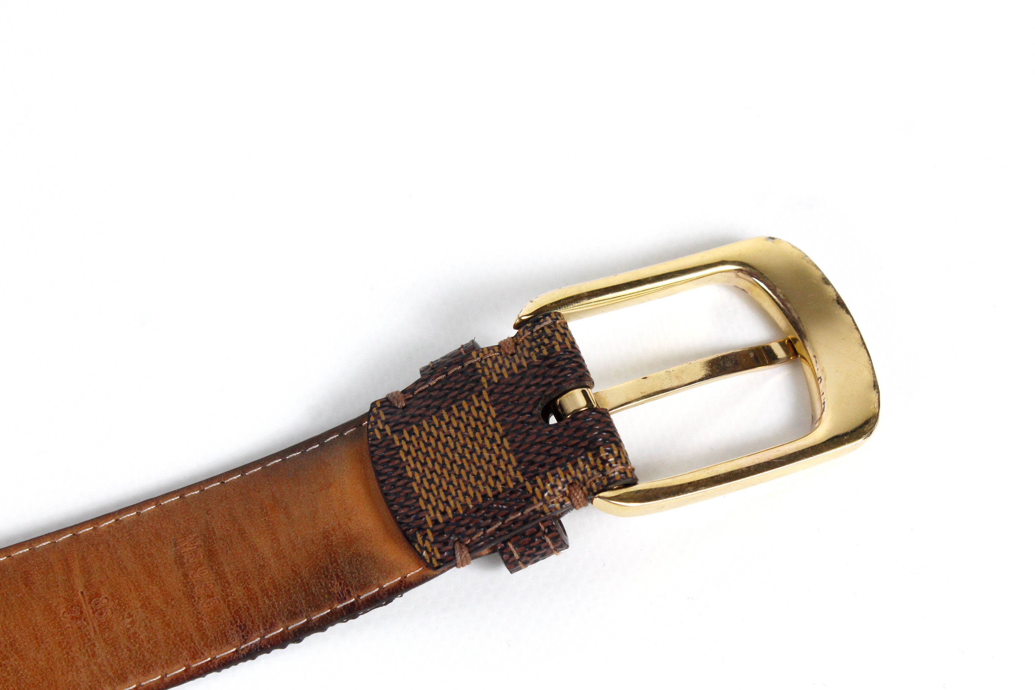 Louis Vuitton Louis Vuitton Damier Ebene Logo Monogram Leather Belt Size ONE SIZE - 13 Thumbnail