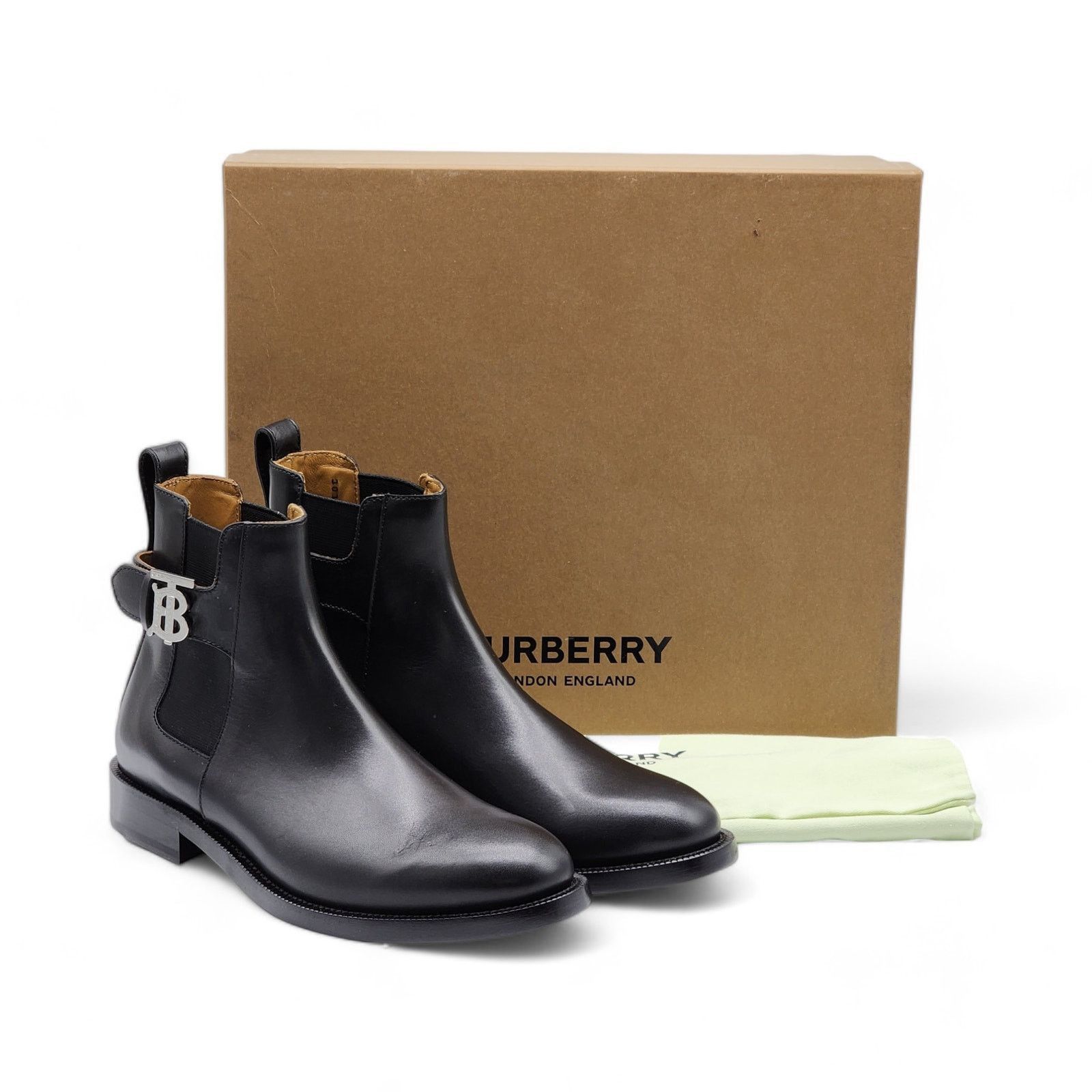Burberry Luke TB Buckle Leather Chelsea Boot Black 41.5 8.5US $1050 Size US 8.5 / EU 41-42 - 3 Thumbnail