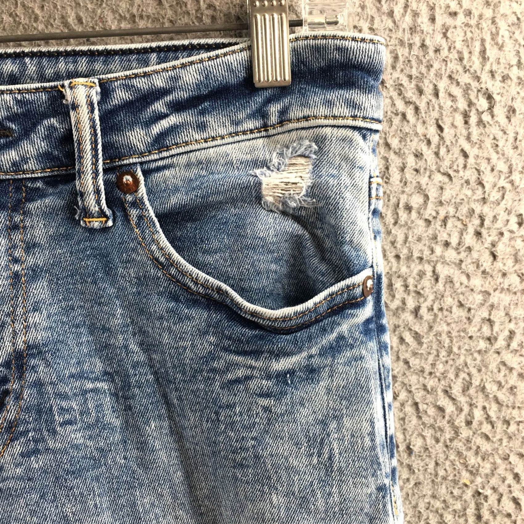 American Eagle Outfitters American Eagle Outfitters Skinny Jeans Mens 30x36 Blue Denim Distressed Zip Jeans Slim 5-Pocket Denim Blue Mens Size US 30 / EU 46 - 4 Thumbnail