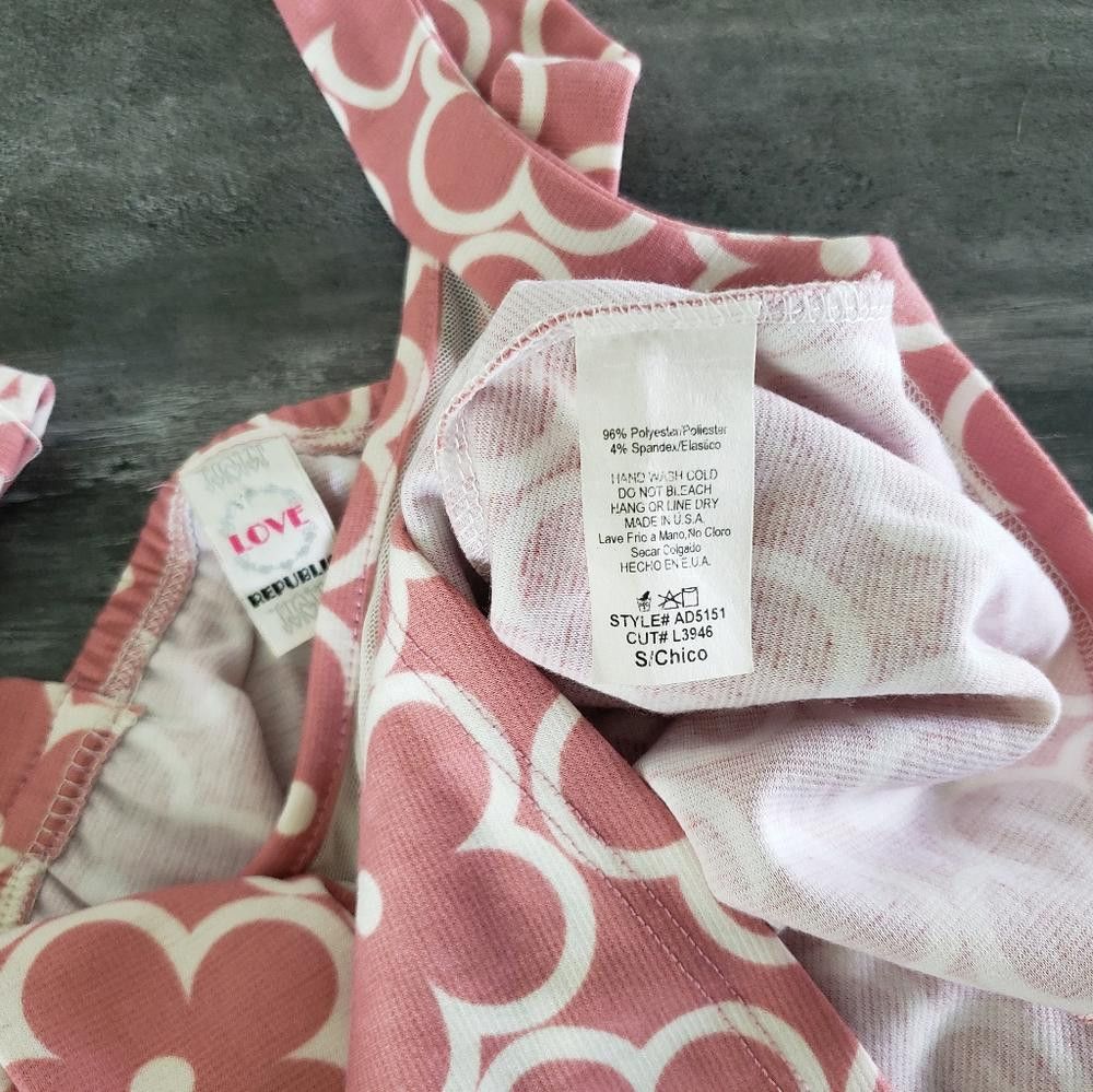 Designer Pink White Floral LR Babydoll Mini Size S / US 4 / IT 40 - 3 Thumbnail