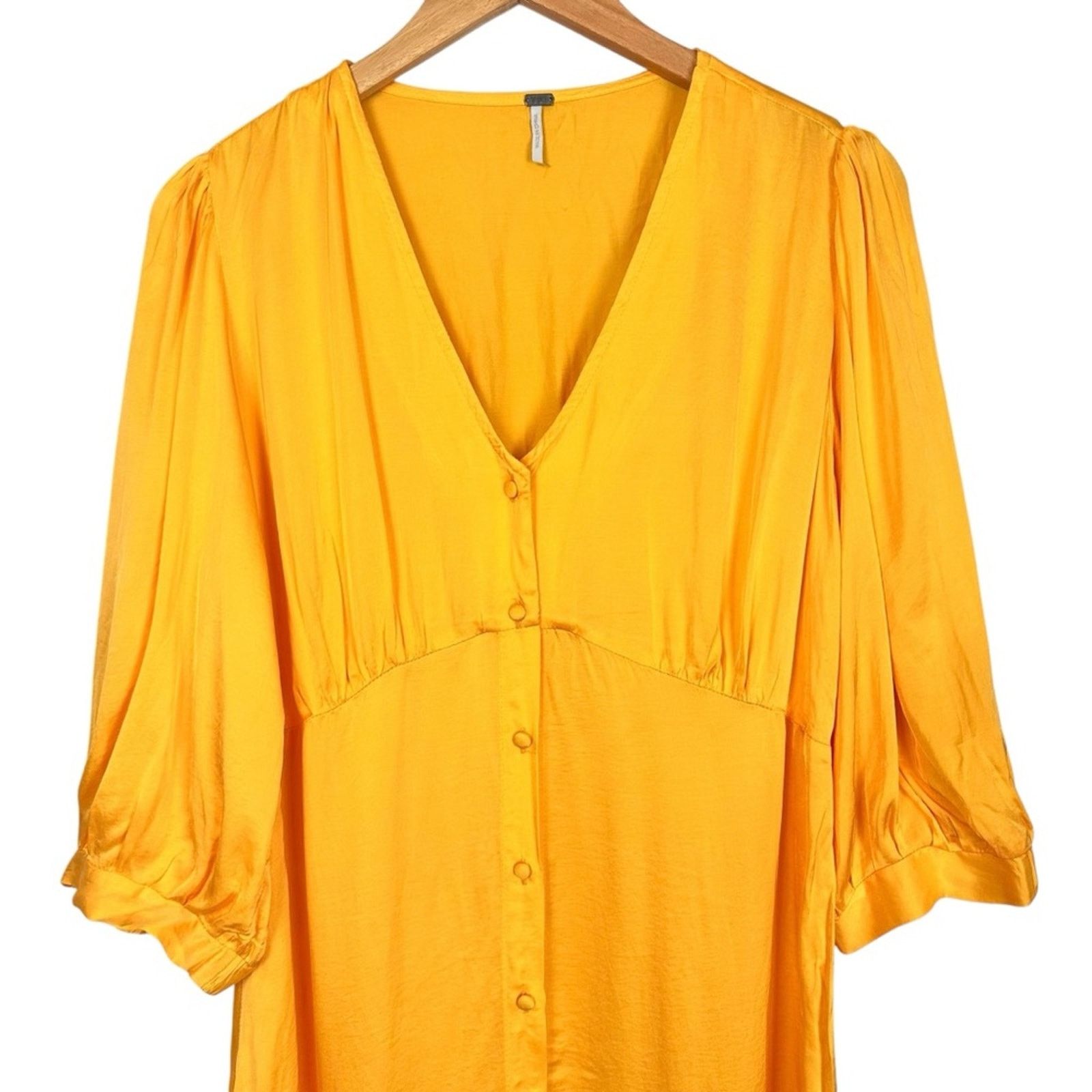 Young Fabulous & Broke Young Fabulous & Broke Yellow Button Down Shift Dress Large Size L / US 10 / IT 46 - 4 Thumbnail