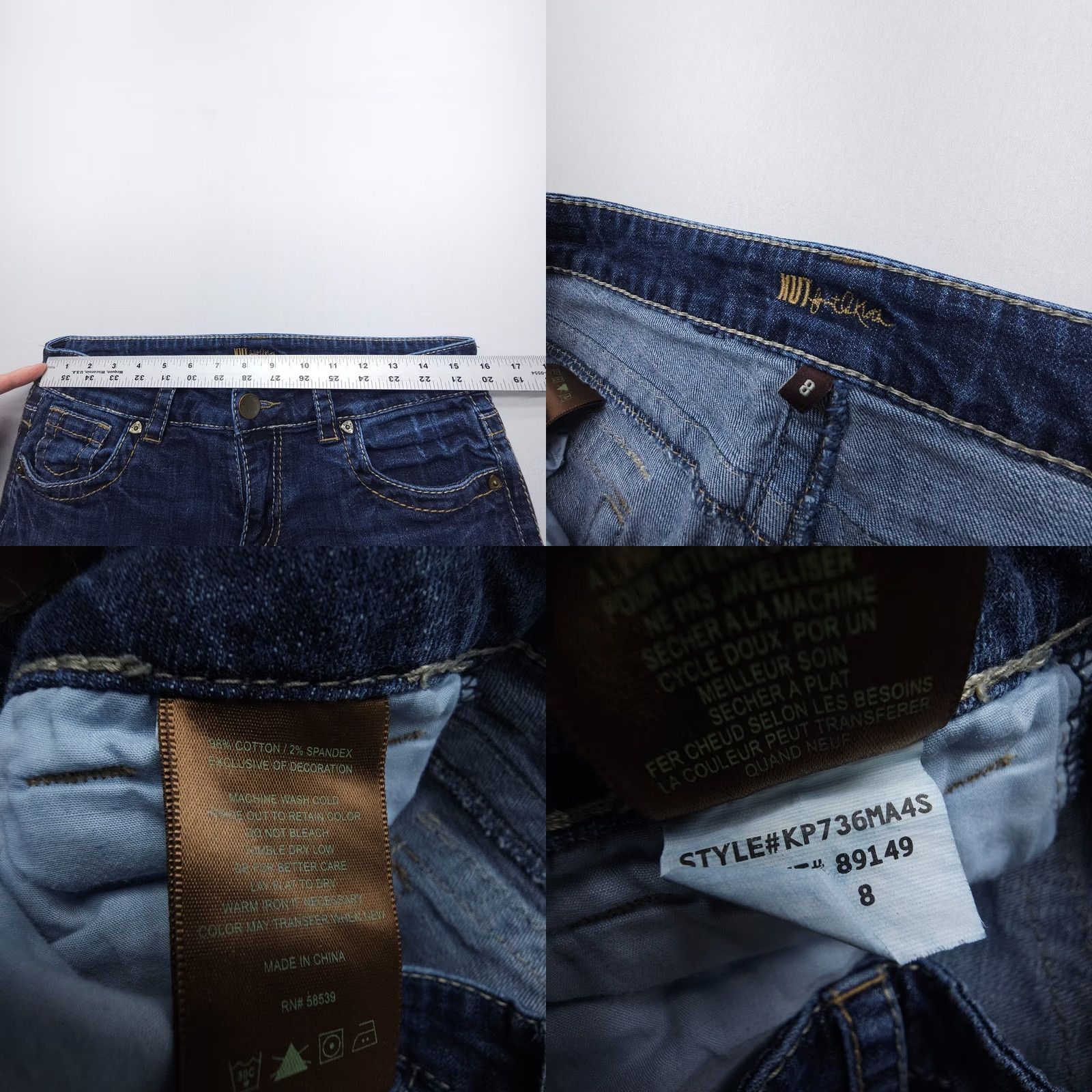 Vintage KUT from the Kloth Jeans Bootcut Womens 8 Denim Dark Wash 5-Pocket Pocket Flap Pockets Low Rise Blue Size 30" / US 8 / IT 44 - 8 Thumbnail