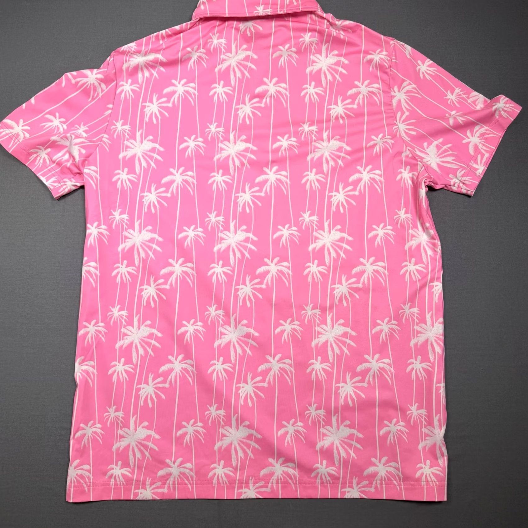 Vintage Sunday Swagger Polo Mens Medium Pink Palm Tree Golf Stretch Hawaiian Shirt Size US M / EU 48-50 / 2 - 6 Thumbnail