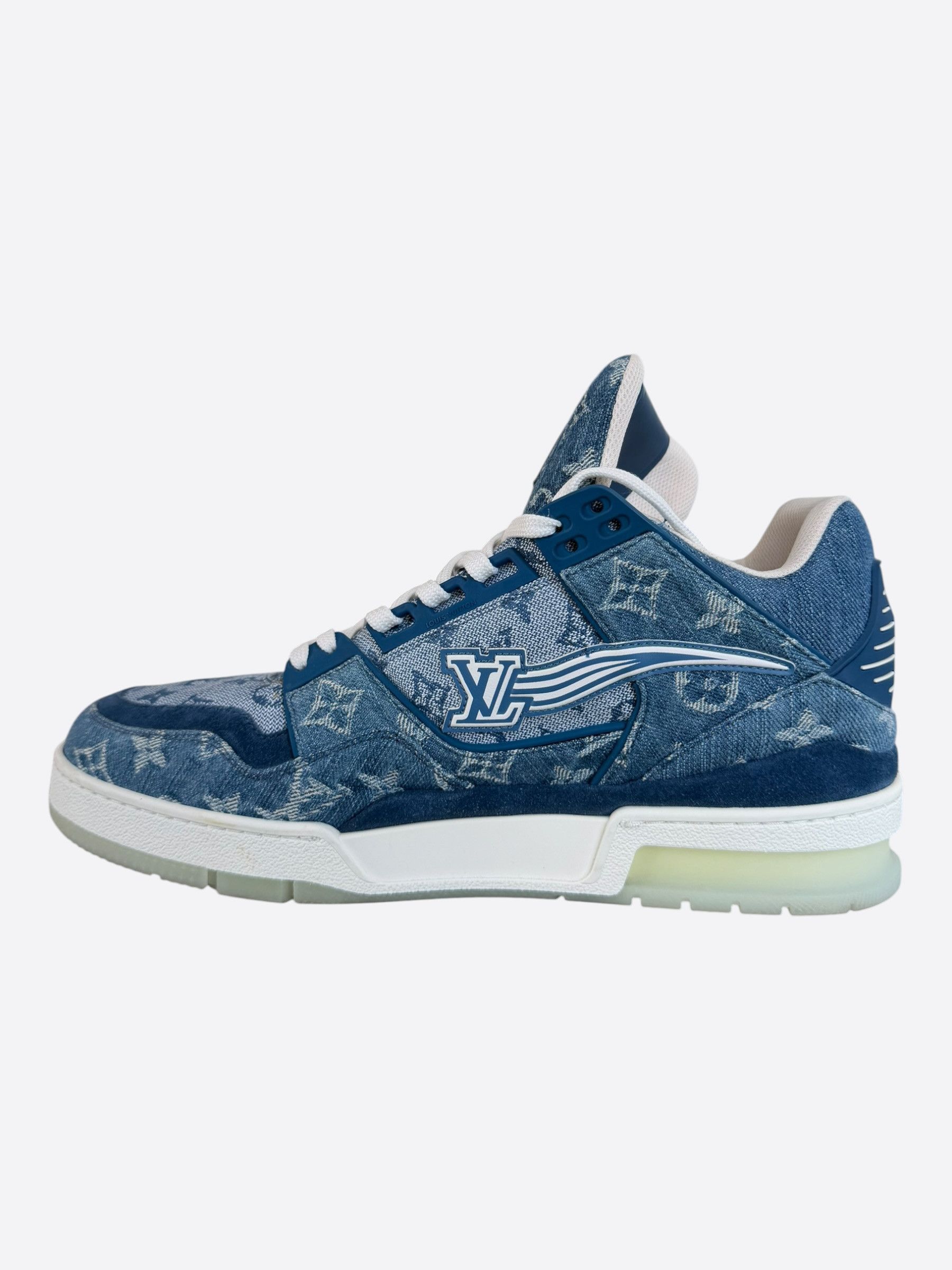 Louis Vuitton Louis Vuitton Denim Monogram Mid Top Trainers Size US 9 / EU 42 - 6 Thumbnail