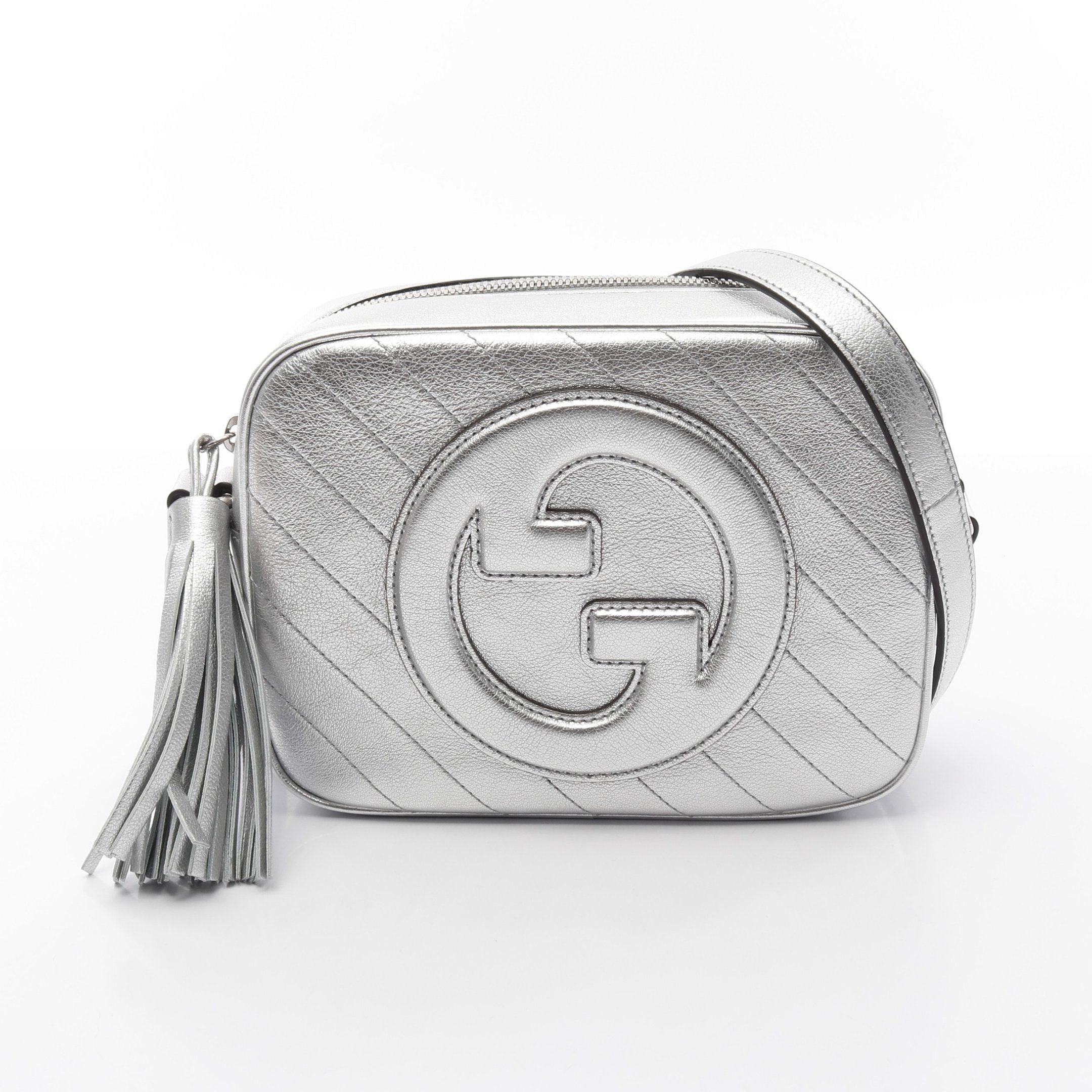 Gucci Gucci Blondie Shoulder Bag Leather Silver, Women's