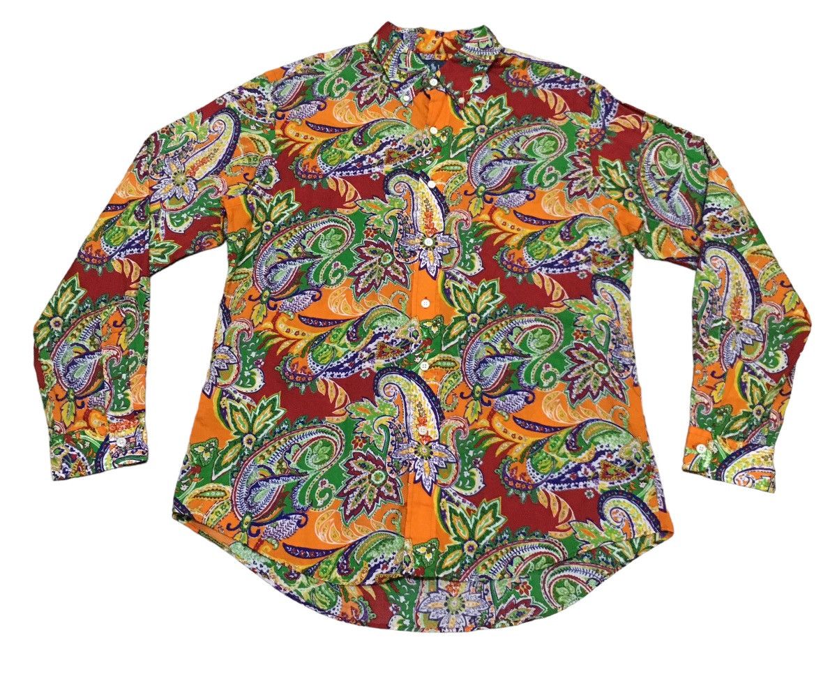 90s Ralph Lauren Polo Shirt PAISLEY M！ Designer × Polo Ralph Lauren × Vintage Rare Design Vintage Polo