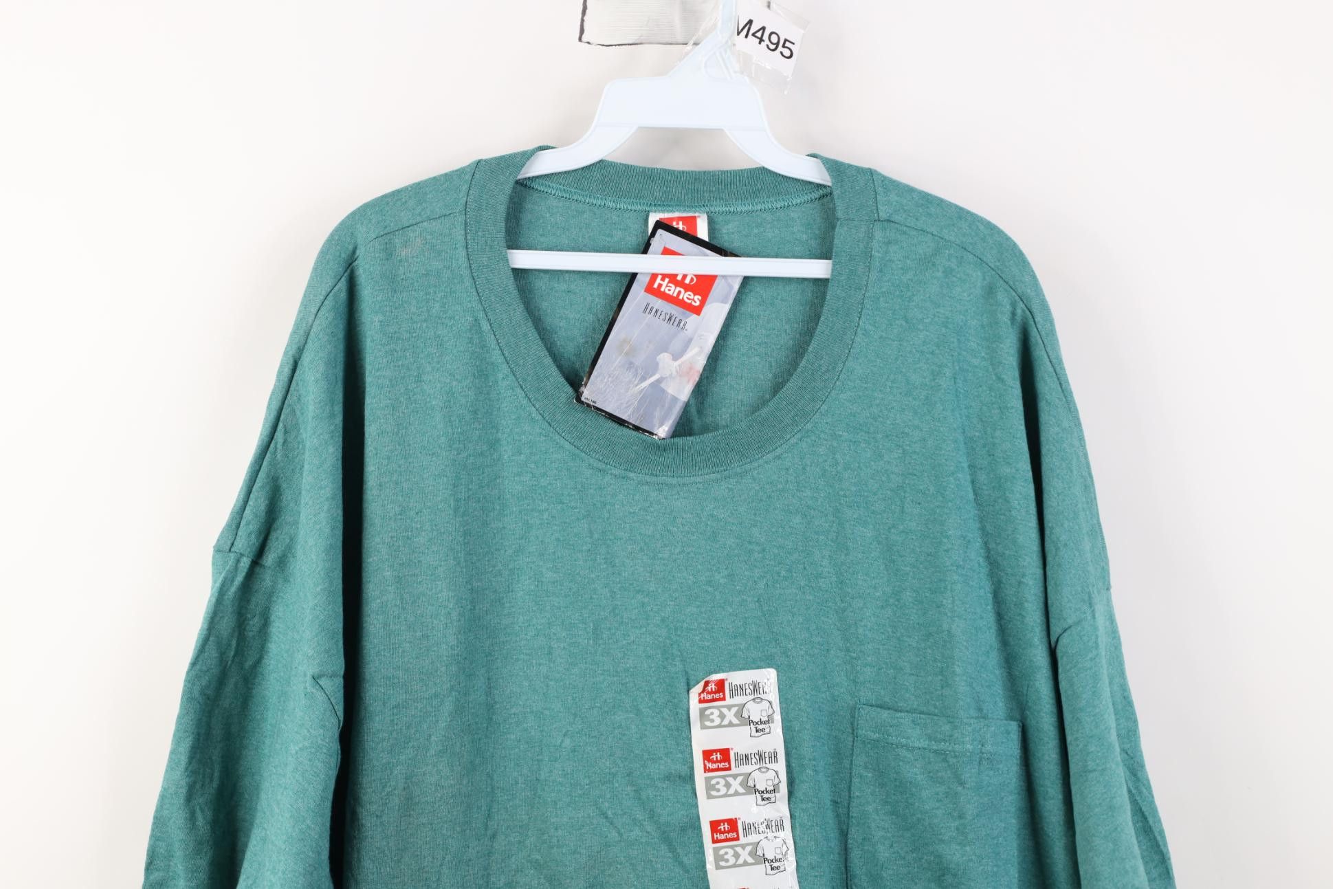 Hanes Deadstock Vintage 90s Hanes T-Shirt Miro Green Heather USA Size US XXL / EU 58 / 5 - 2 Thumbnail