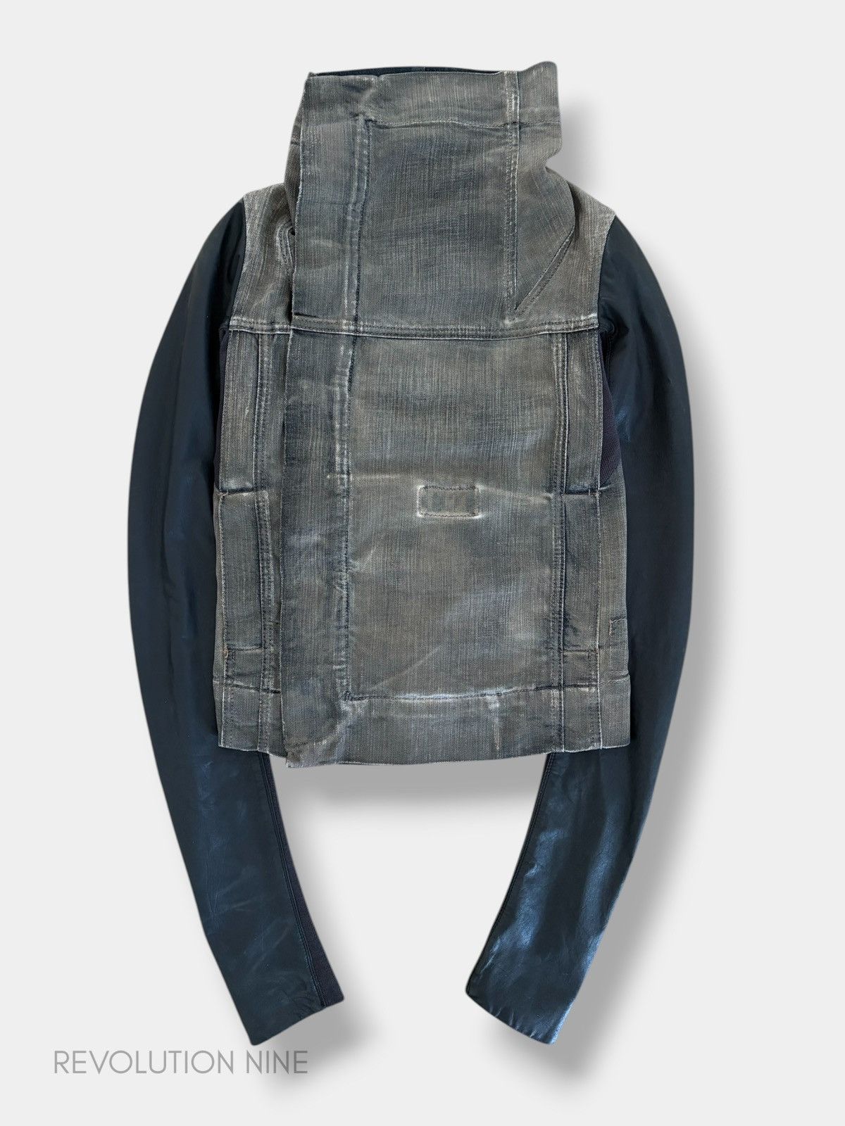 Rick Owens Rick Owens SS10 dust leather sleeves denim jacket Size US XS / EU 42 / 0 - 1 Thumbnail