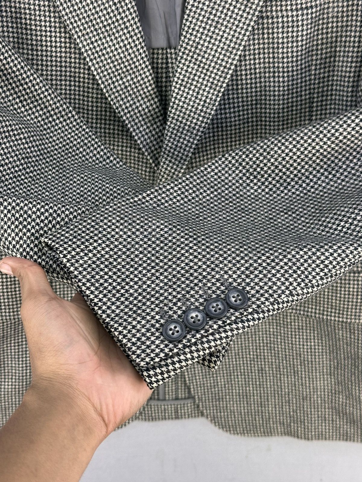 Burberry Vintage 90’s Burberrys Houndstooth Coat Jacket Size US L / EU 52-54 / 3 - 10 Thumbnail