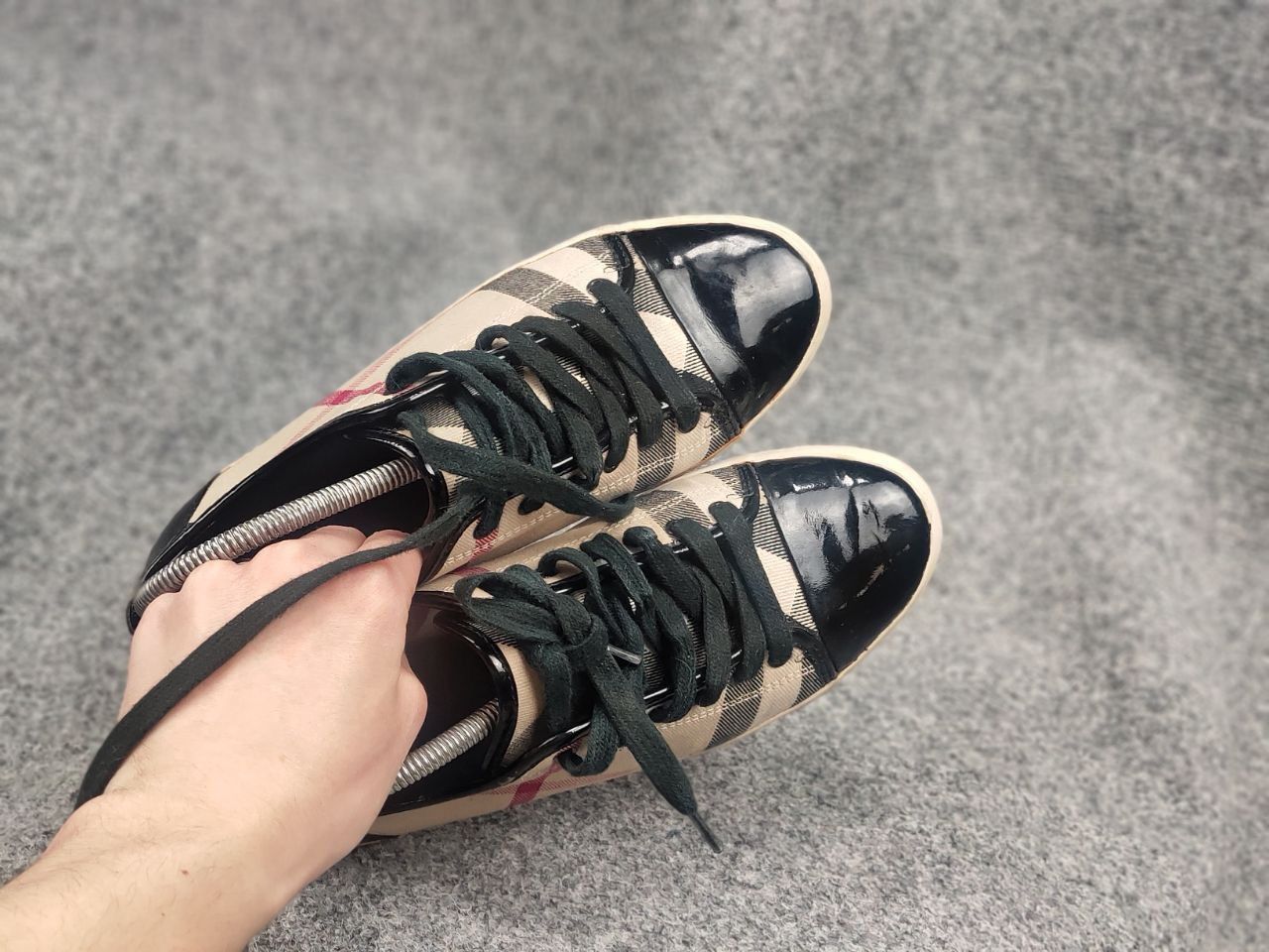 Burberry Burberry Design Nova check Canvas Leather Cap Toe Sneakers Size US 9 / IT 39 - 12 Thumbnail