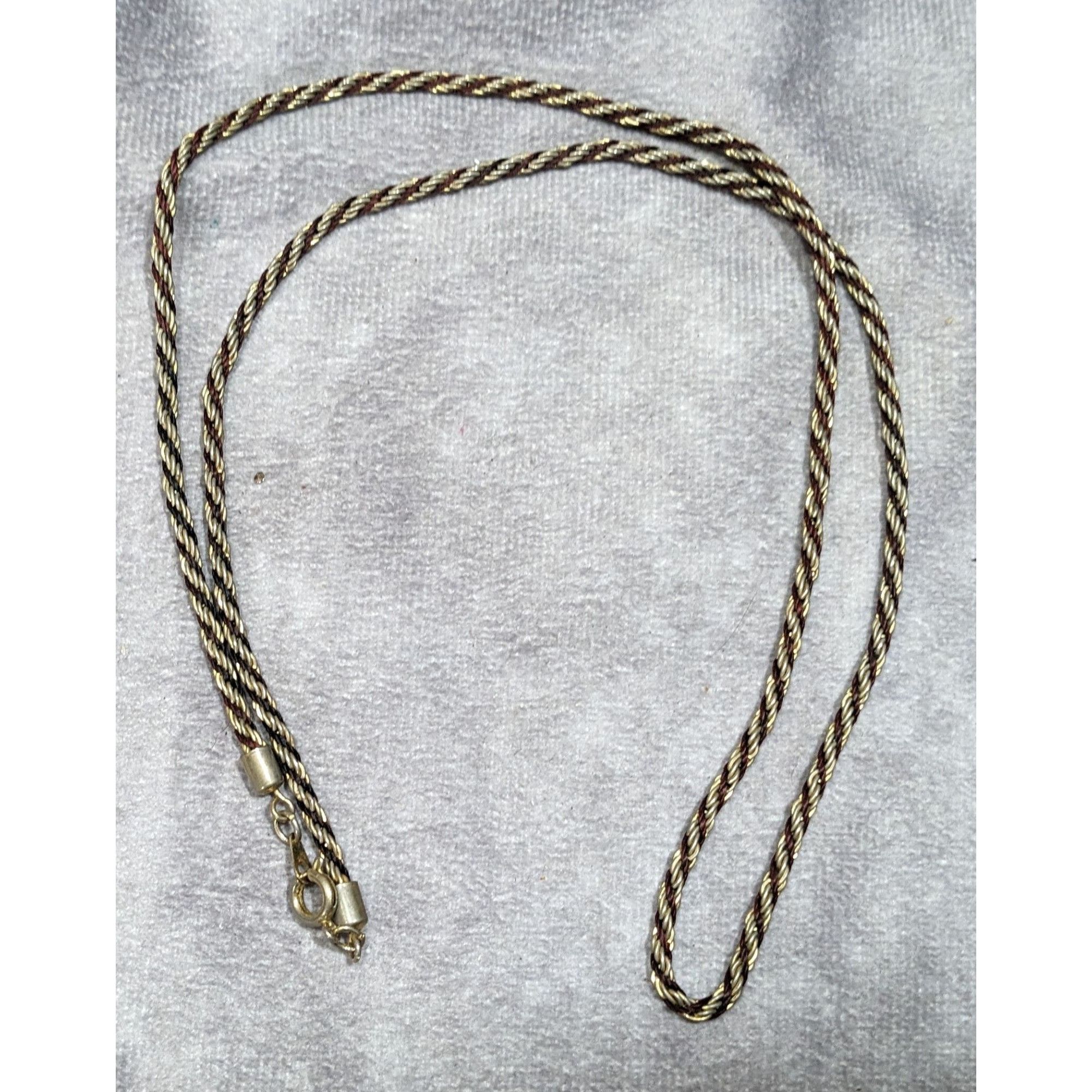 Other Vintage Twisted Gold Tone And Brown Chain Size ONE SIZE - 4 Thumbnail