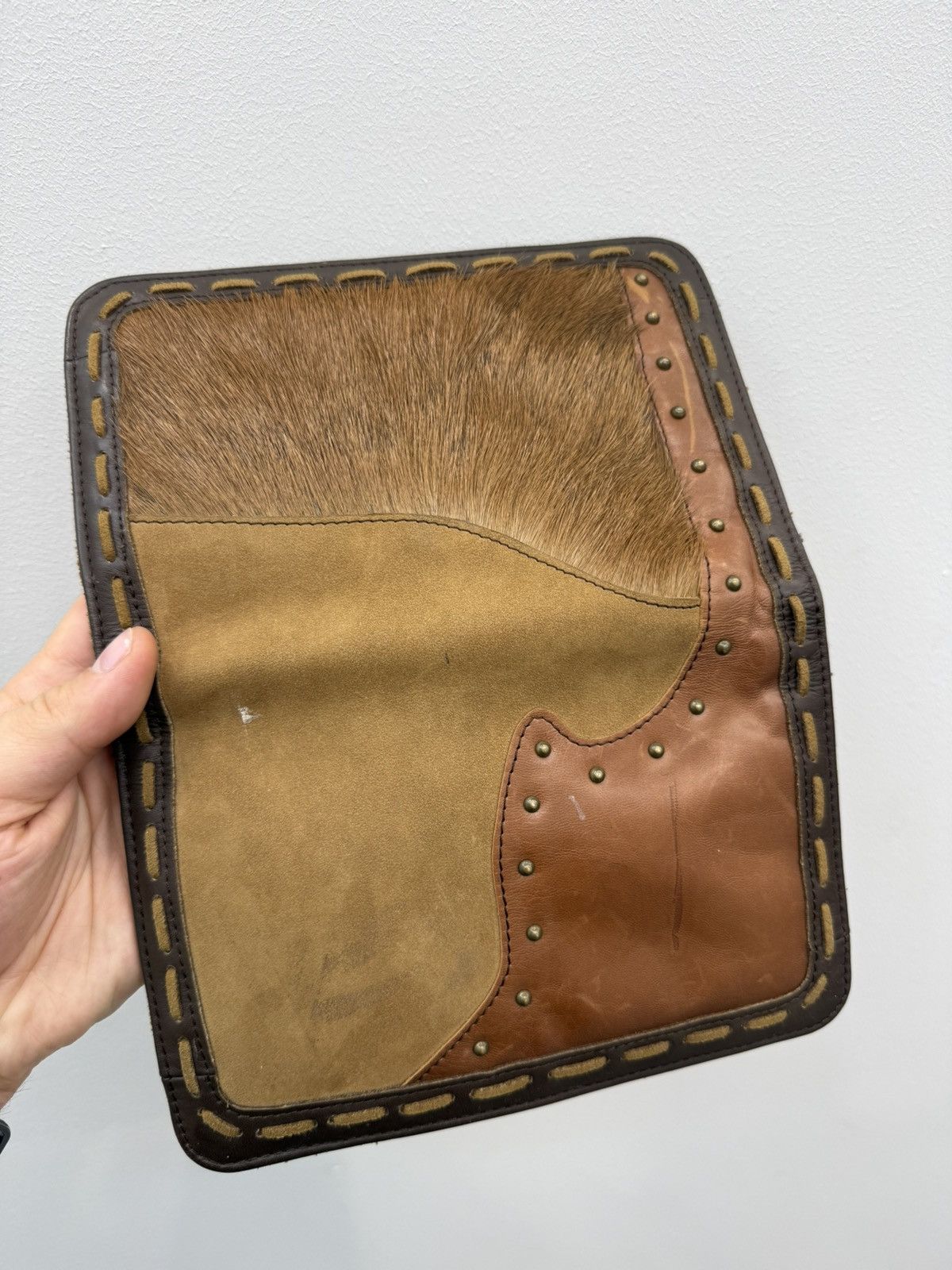 Vintage Chick On A Mission Women Leather Fur Wallet Size ONE SIZE - 3 Thumbnail
