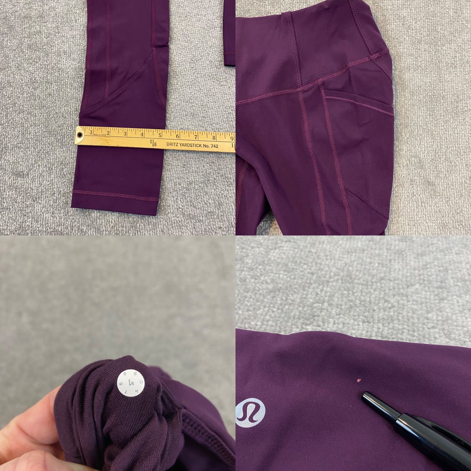Lululemon Lululemon All The Right Places Pant II Leggings Capris Womens 4 Purple Logo Athletic Wear, Regular, 23.5 Inseam Size 27" / US 4 / IT 40 - 8 Thumbnail