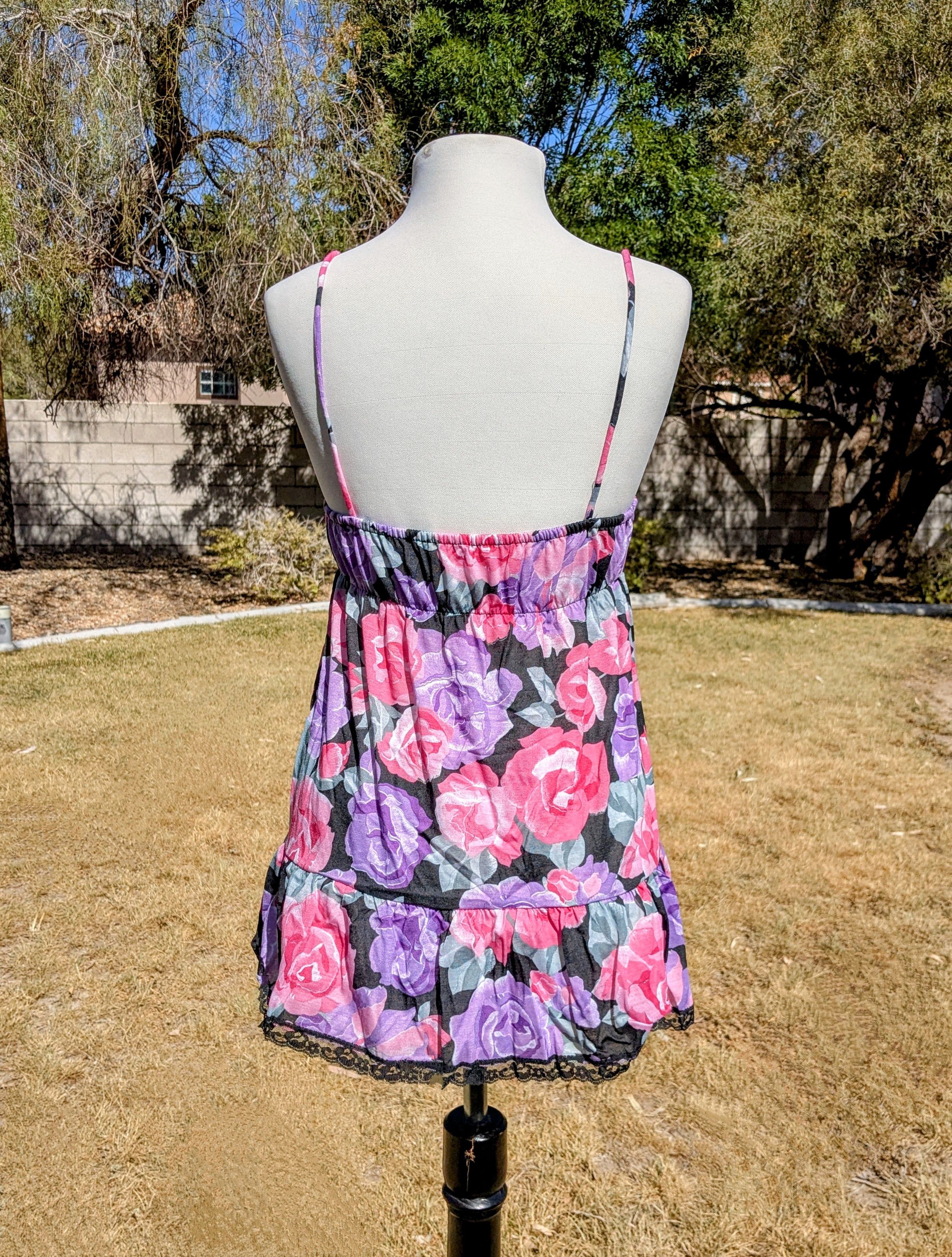 Vintage Floral Pullover Slip Gilligan & O'Malley USA Chemise Nightie Size S / US 4 / IT 40 - 4 Thumbnail