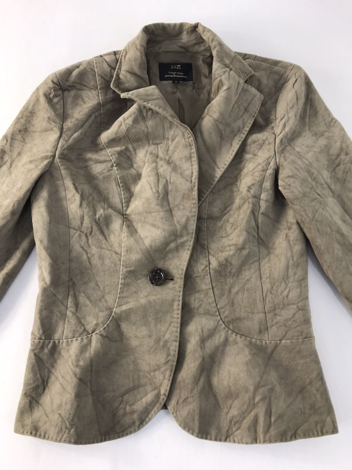 Designer 90s Vingt-trois Arrondisments Coat Full Button Velvet Design Size S / US 4 / IT 40 - 3 Thumbnail
