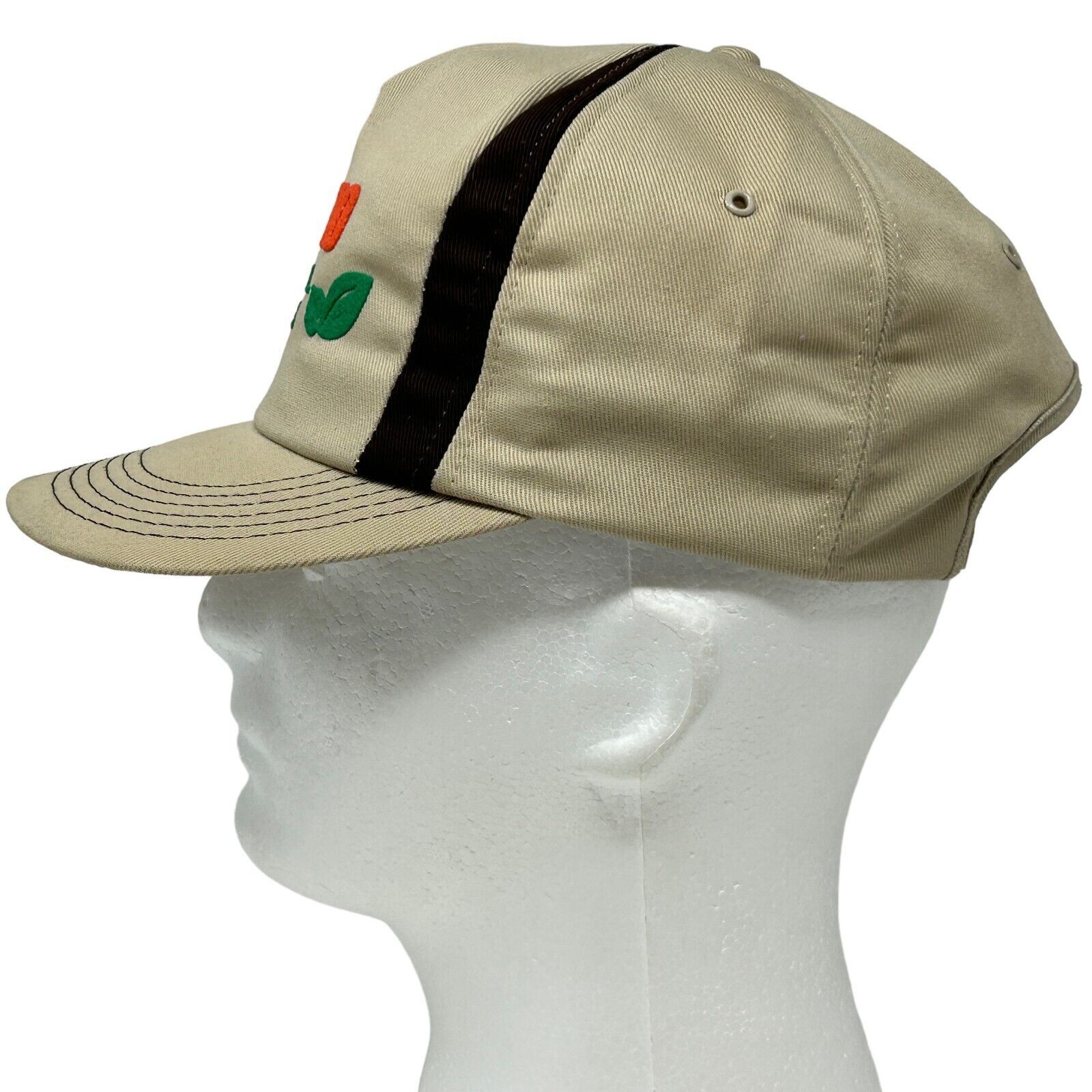 Vintage Vintage 80s Chevron Ortho Hat Baseball Cap USA Made Beige Size ONE SIZE - 6 Thumbnail