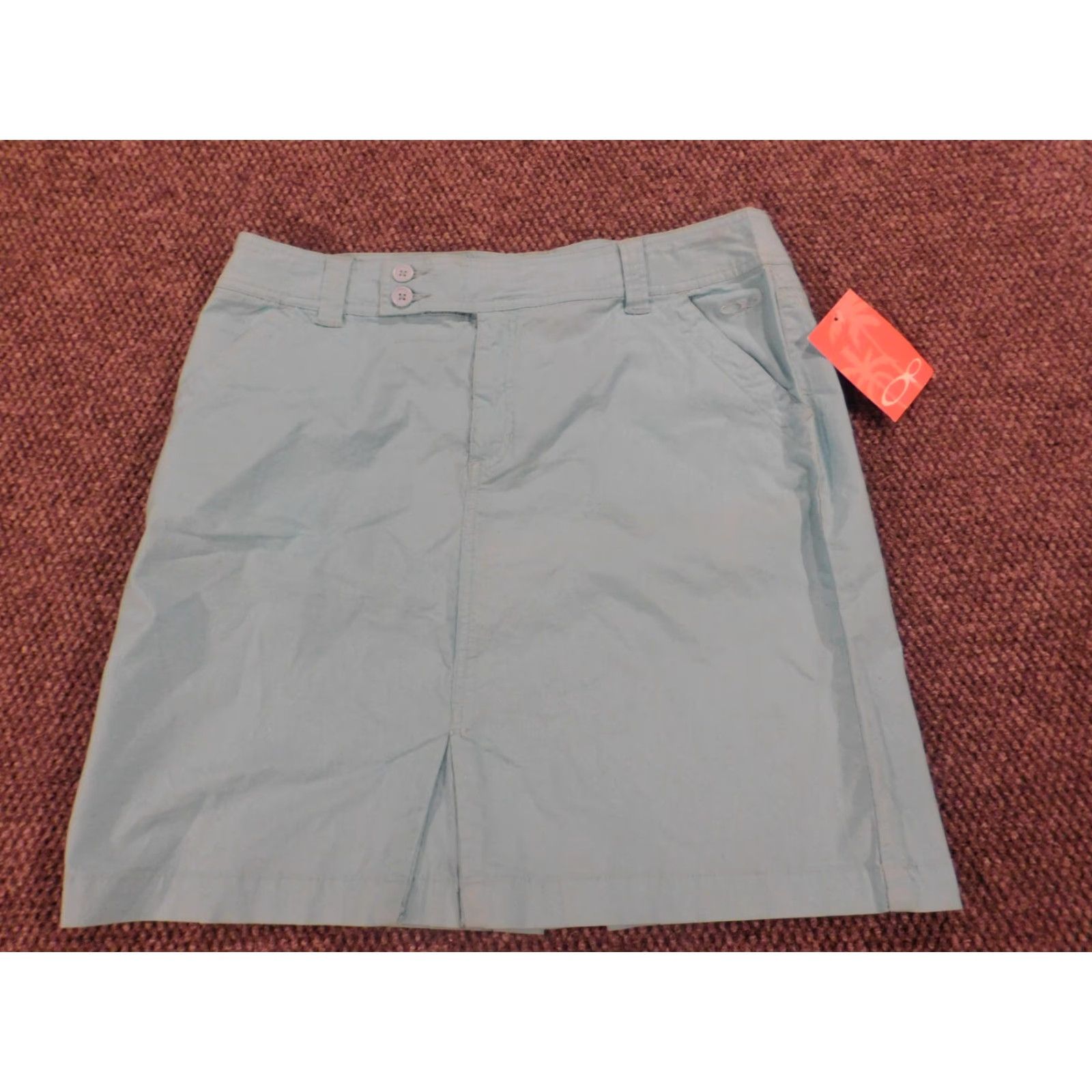 Ocean Pacific Ocean Pacific Skirt Womens 11 Blue Chino pull on stretch Knee Length A-Line Knit Cotton Casual - Womens Size 32" / US 10 / IT 46 - 2 Thumbnail