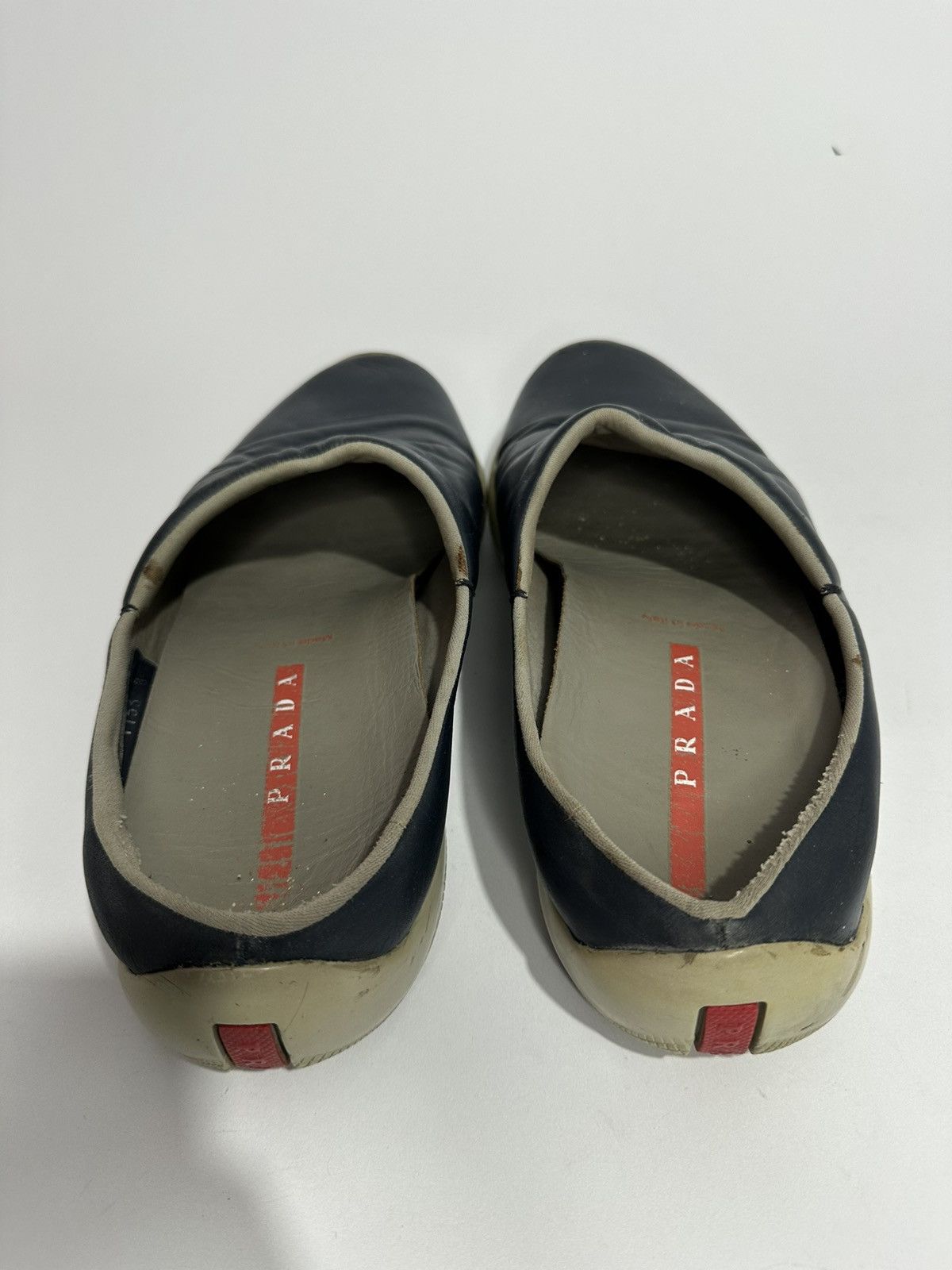 Prada Vintage 2000s Prada Blue Leather Slip-on Mules. Size US 8 / EU 41 - 4 Thumbnail