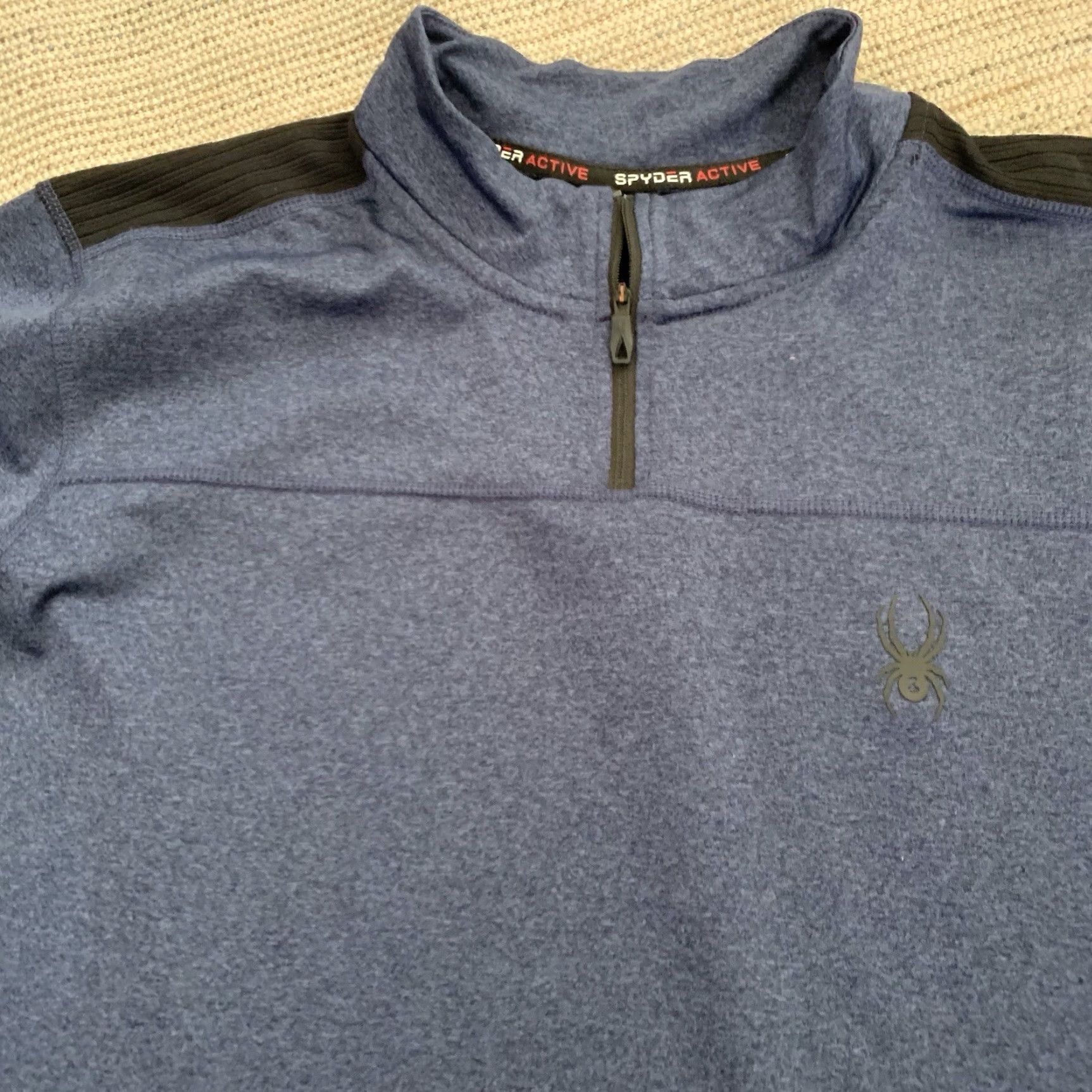 Spyder Spyder Mens Pullover 1/4 Zip XL Blue Black Logo Embroidered Activewear Shirt Long Sleeve Sports Outdoor Casual pullover Size US XL / EU 56 / 4 - 3 Thumbnail