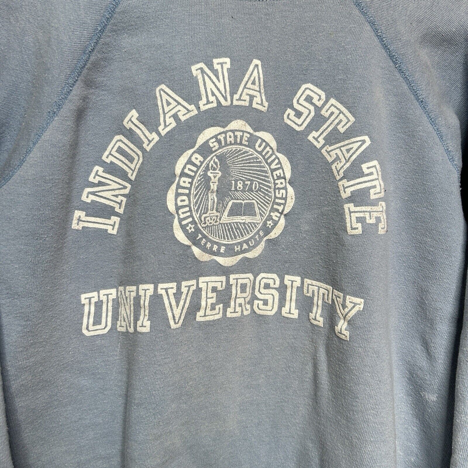 Champion 1970s Champion Crewneck Blue Bar “Indiana State University” Size US L / EU 52-54 / 3 - 3 Thumbnail