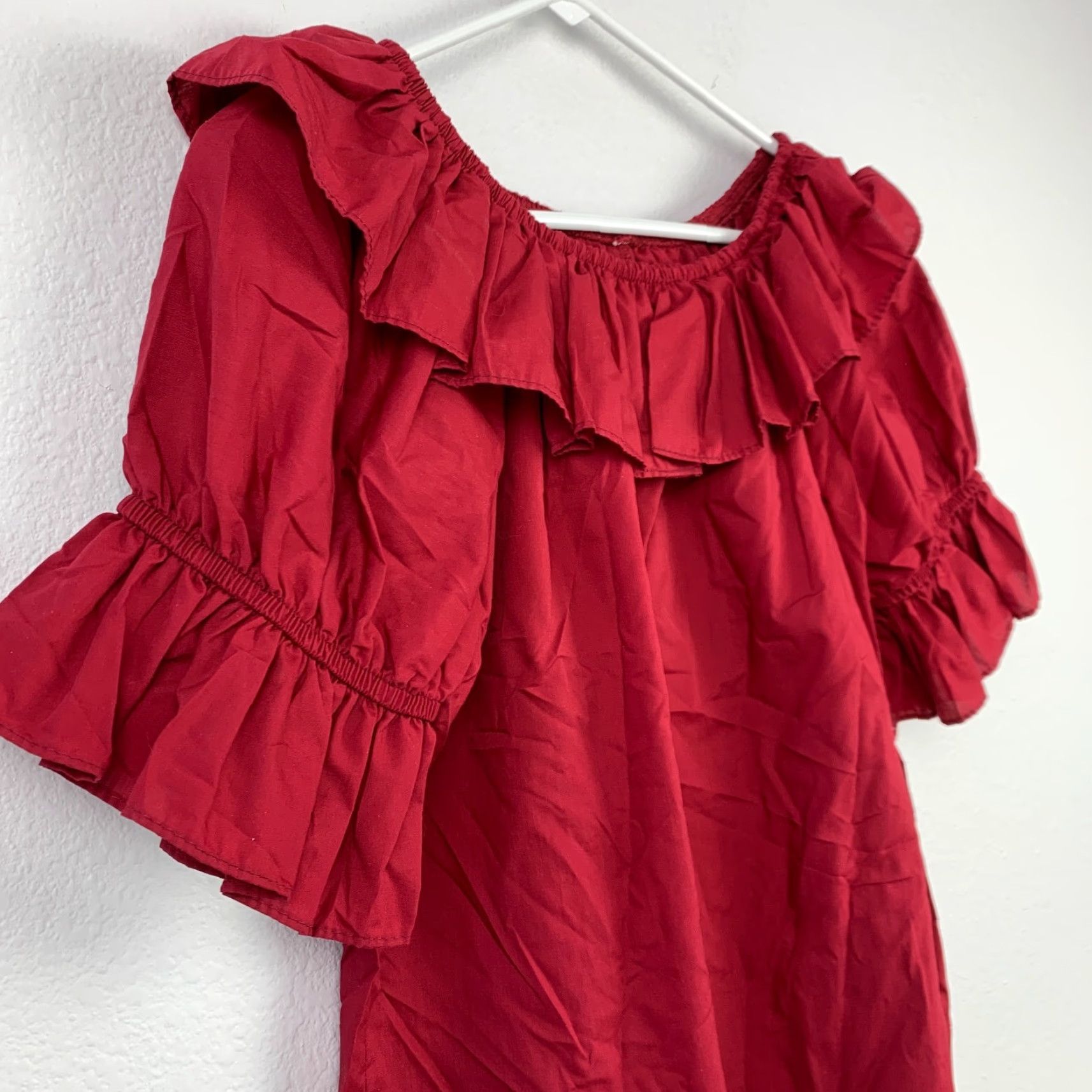 Vintage VINTAGE Square Up Fashions Red Lace Dancing Lyrical Cottagecore Shirt M 1980s Cotton Blend Size M / US 6-8 / IT 42-44 - 2 Thumbnail