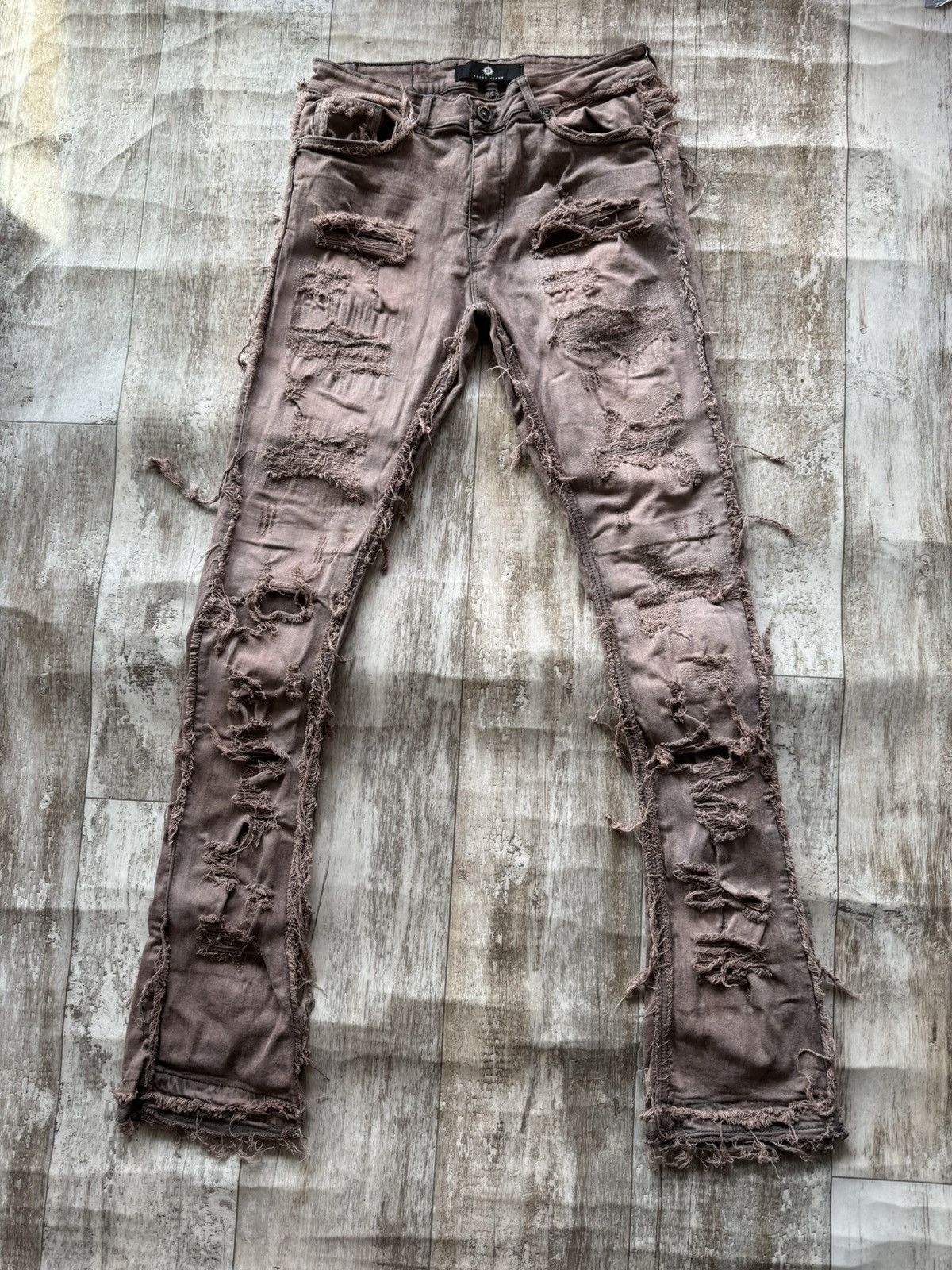 image of Stacked Denims Cargo Size 32 Light Gray in Brown, Men's
