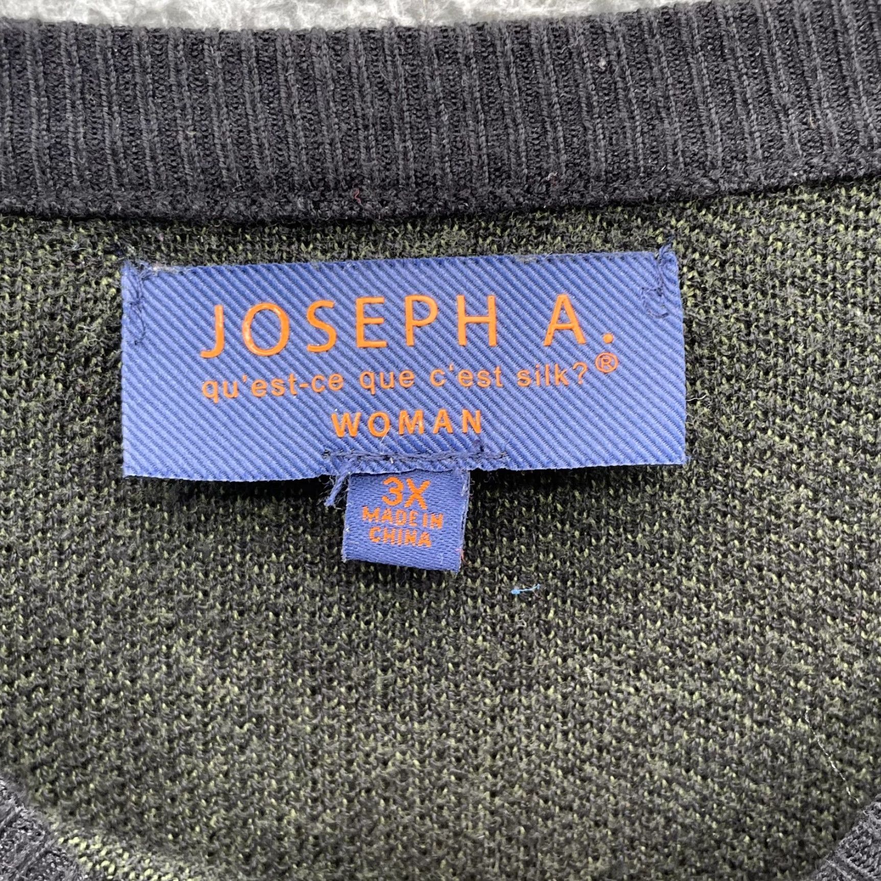 Vintage Joseph A. Sweater Top Women's 2X Cape Plaid Corpcore Fall Preppy Career Travel 90s Green Size XXL / US 16-18 / IT 52-54 - 3 Thumbnail