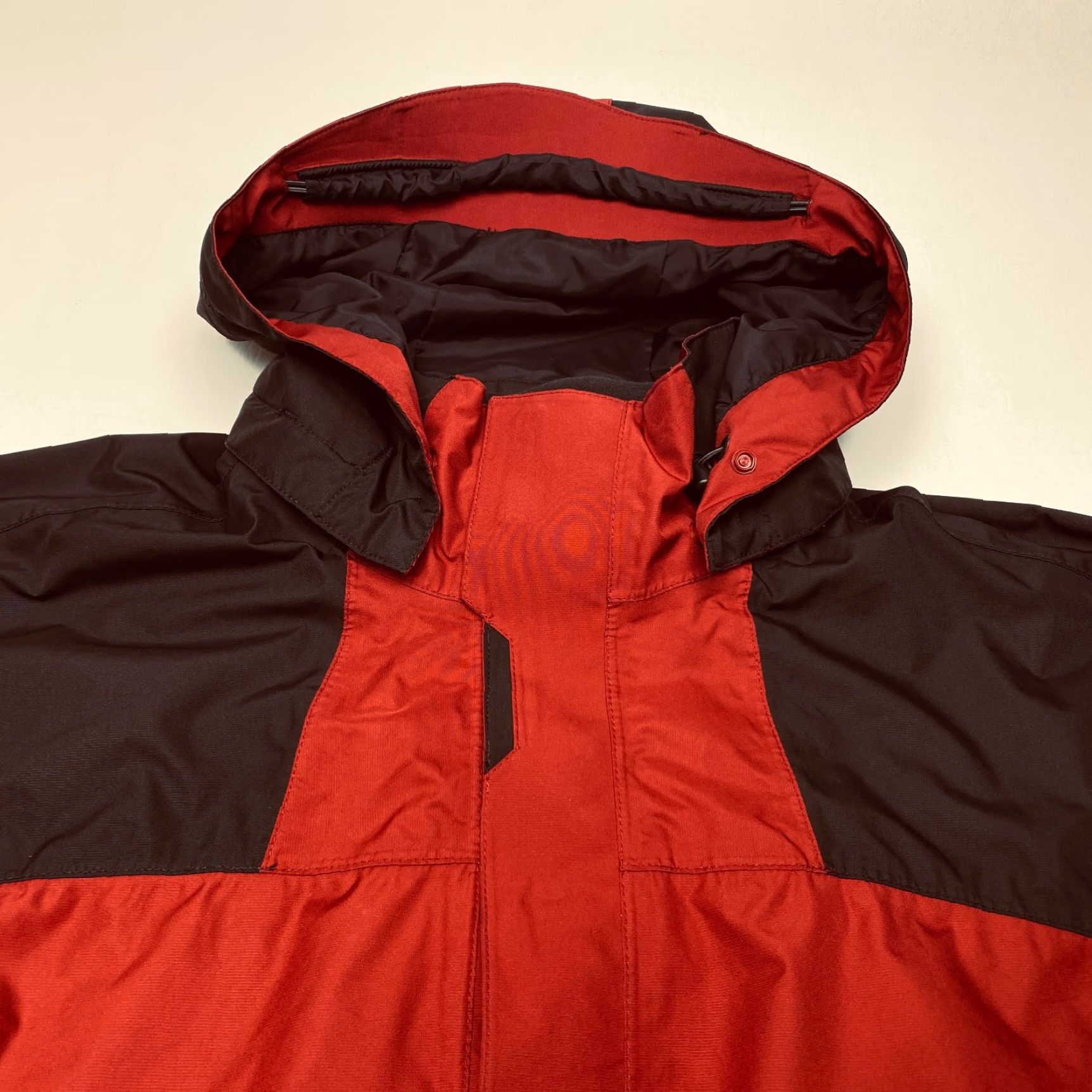 Vintage REI Elements E1 Hooded Rain Jacket Mens XL Maroon Black Vented Zippered Size US XL / EU 56 / 4 - 7 Thumbnail