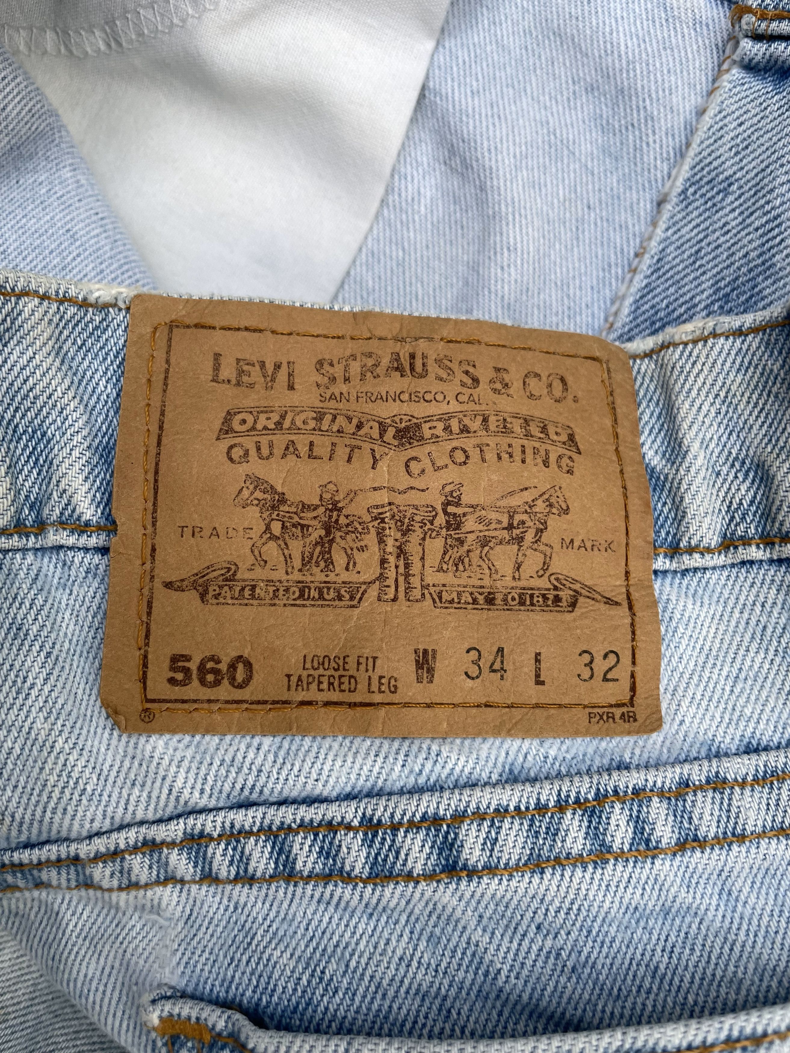 Levi's Vintage 1996 Levis 560 Orange Tab Faded Wash Denim Size US 34 / EU 50 - 17 Thumbnail