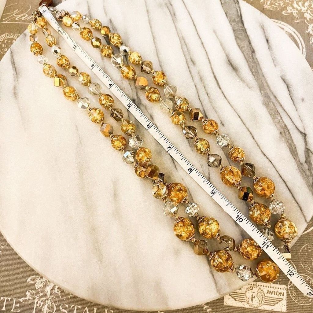 Vintage Vintage Signed Vendome Necklace Gold Foil Bead ed Size ONE SIZE - 7 Thumbnail