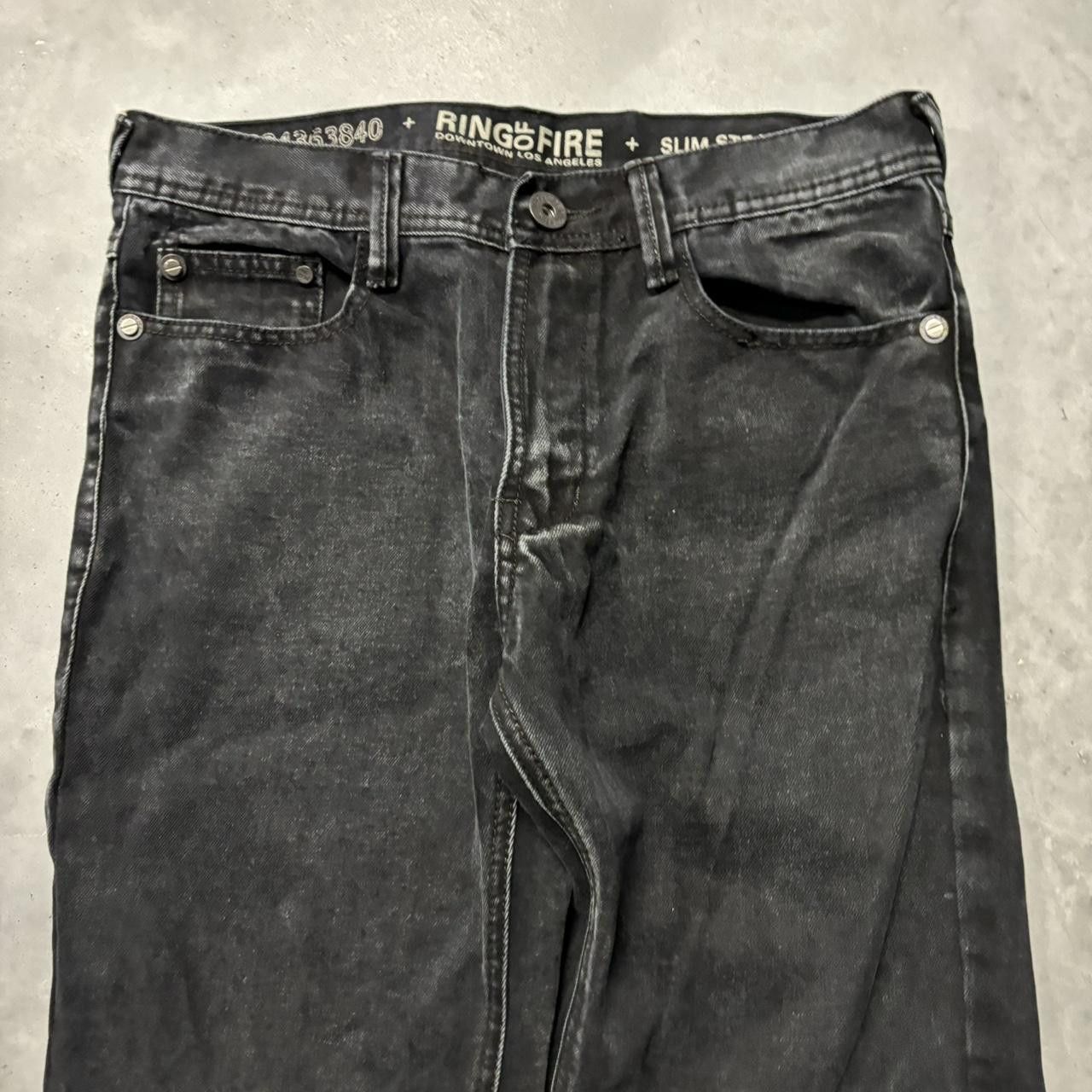 Japanese Brand × Vintage Crazy Vintage Y2K/2000s Grunge Black Denim Jeans! Size US 32 / EU 48 - 5 Thumbnail