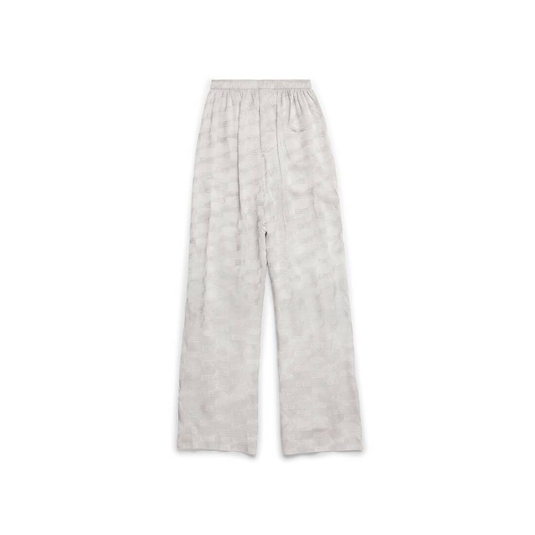 Balenciaga o1tr1nto0825 BB Monogram Pyjama Pants in Light Grey Size 26" / US 2 / IT 38 - 1 Thumbnail