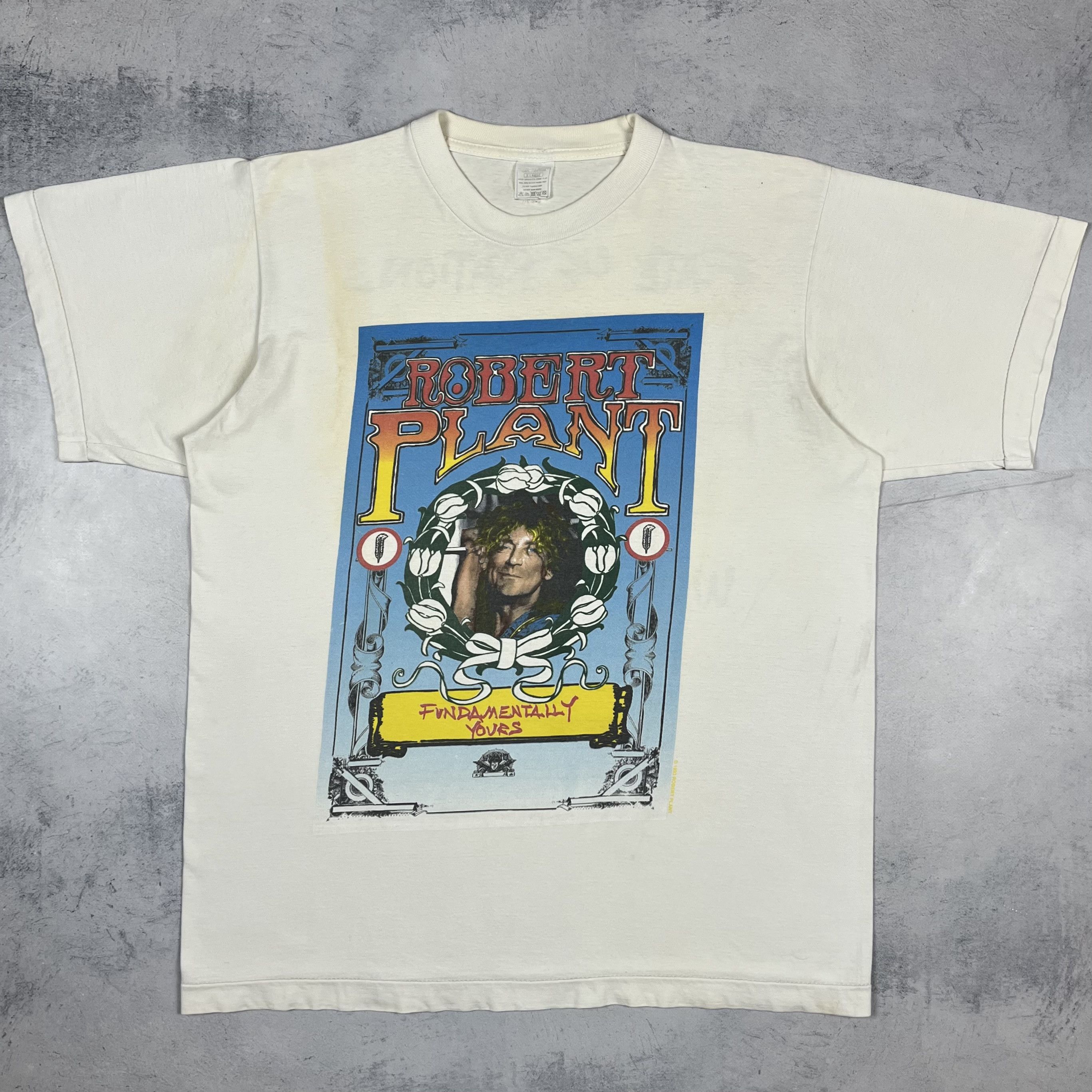 Band Tees Vintage Robert Plant “Fate Of Nations” Tour T Shirt 1993 Size US XL / EU 56 / 4 - 2 Thumbnail