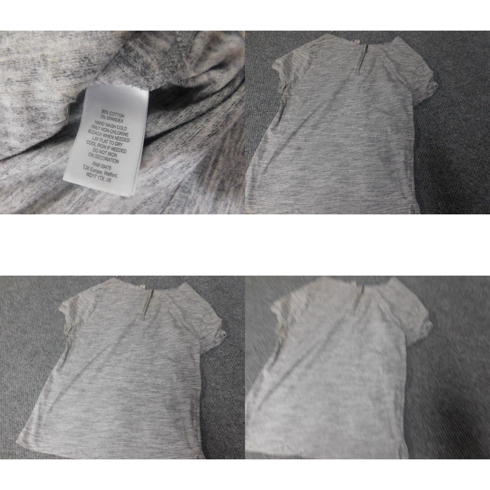 Vintage Kenar Blouse Womens Large Gray Lightweight Short Sleeve Collared Floral Pattern Ruffle Casual Shirt Size L / US 10 / IT 46 - 8 Thumbnail