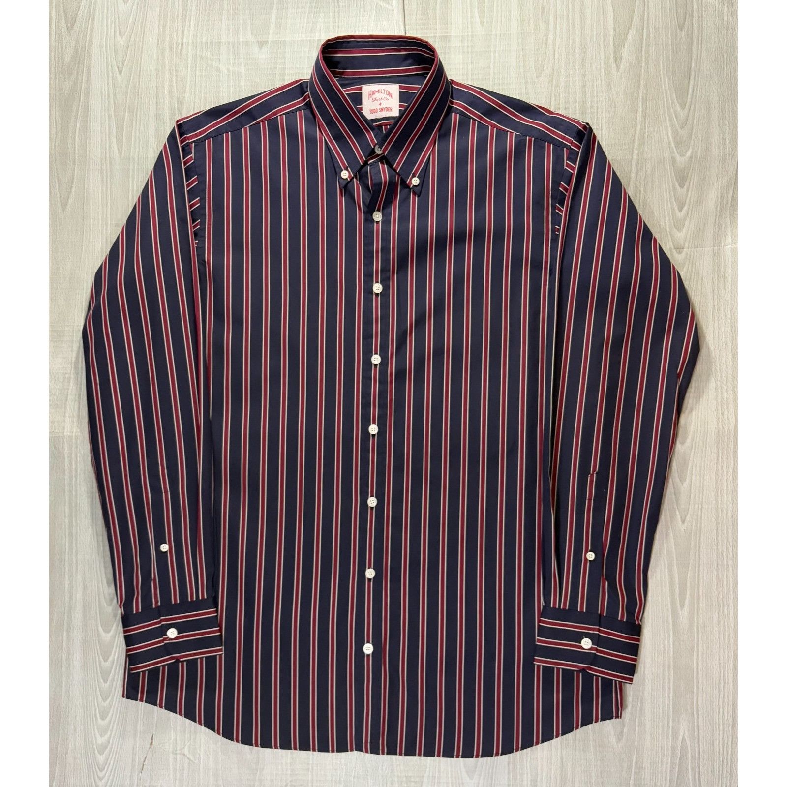 Todd Snyder Hamilton Shirt Co. x Todd Snyder Dress Shirt sz XL color str Size US XL / EU 56 / 4 - 1 Thumbnail