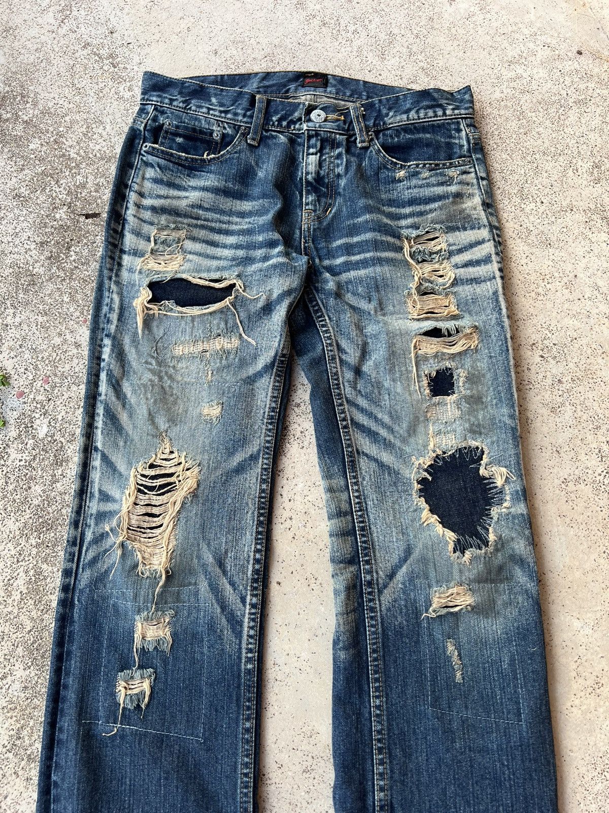 If Six Was Nine × JACKROSE JACK ROSE DISTRESSED RIPPED PUNK JEANS Size US 31 - 3 Thumbnail