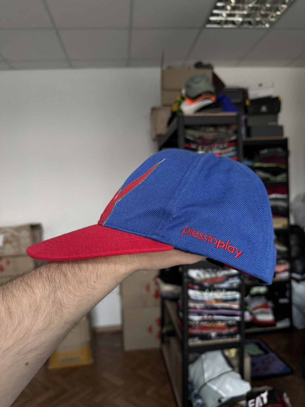 Playboy × Vintage Vintage Playboy Press to play cap blue hat Size ONE SIZE - 3 Thumbnail