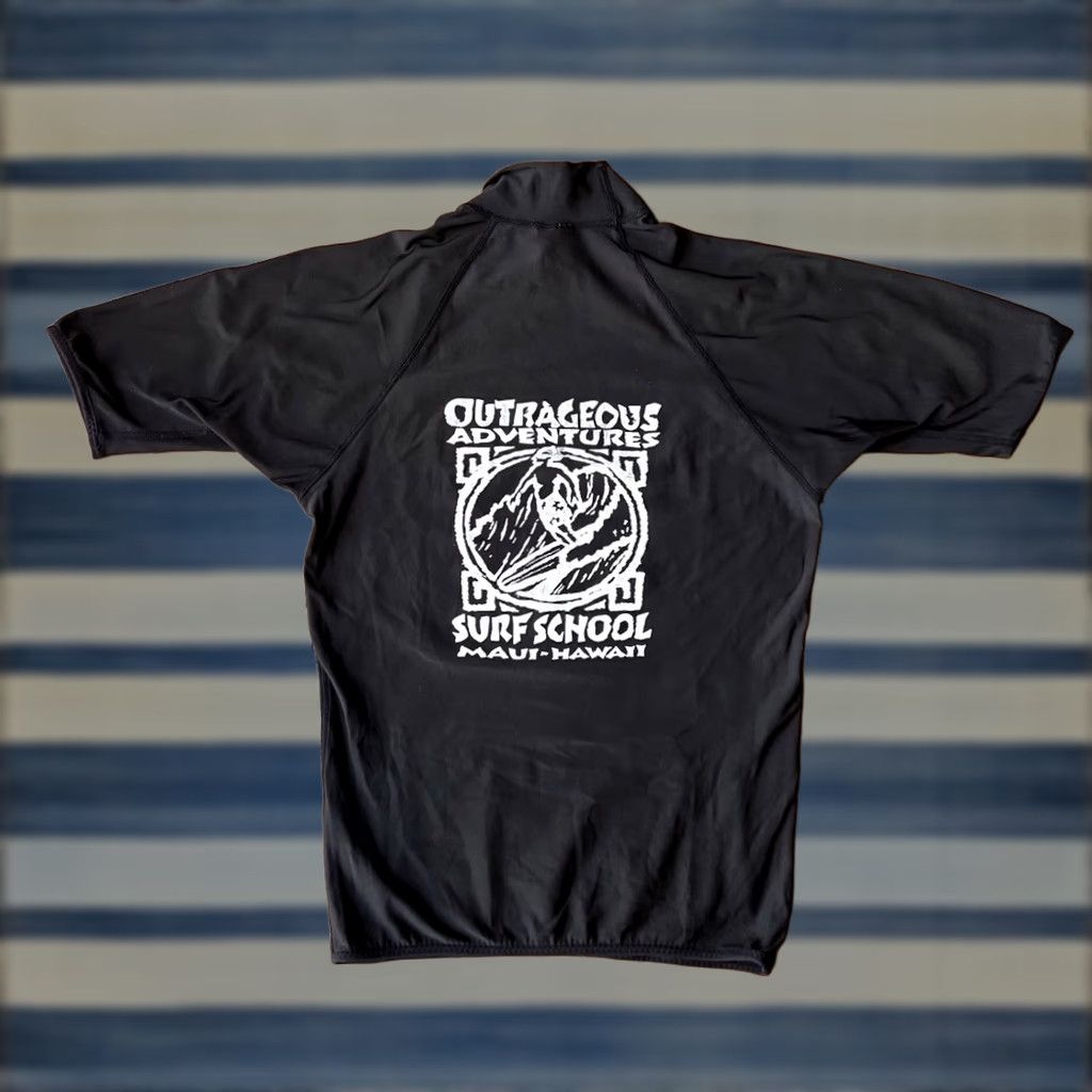 Vintage VINTAGE Xcel Ultra Stretch Maui Hawaii Surfing School Rash Guard Shirt Medium Black Mens Slim Graphic Print T-Shirt Size US M / EU 48-50 / 2 - 1 Thumbnail