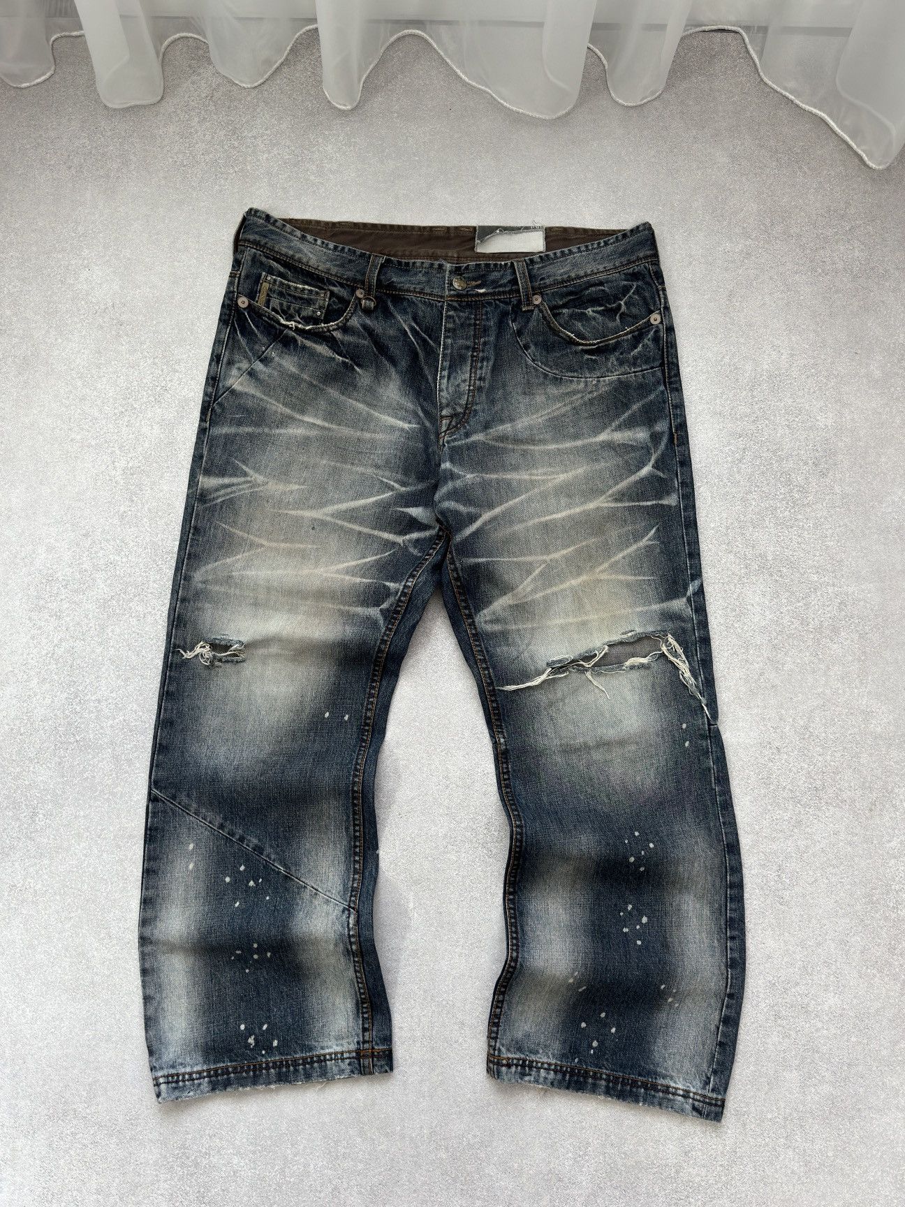 Vintage Y2K 00s Armani Jeans Baggy Wide Leg Cargo Pants