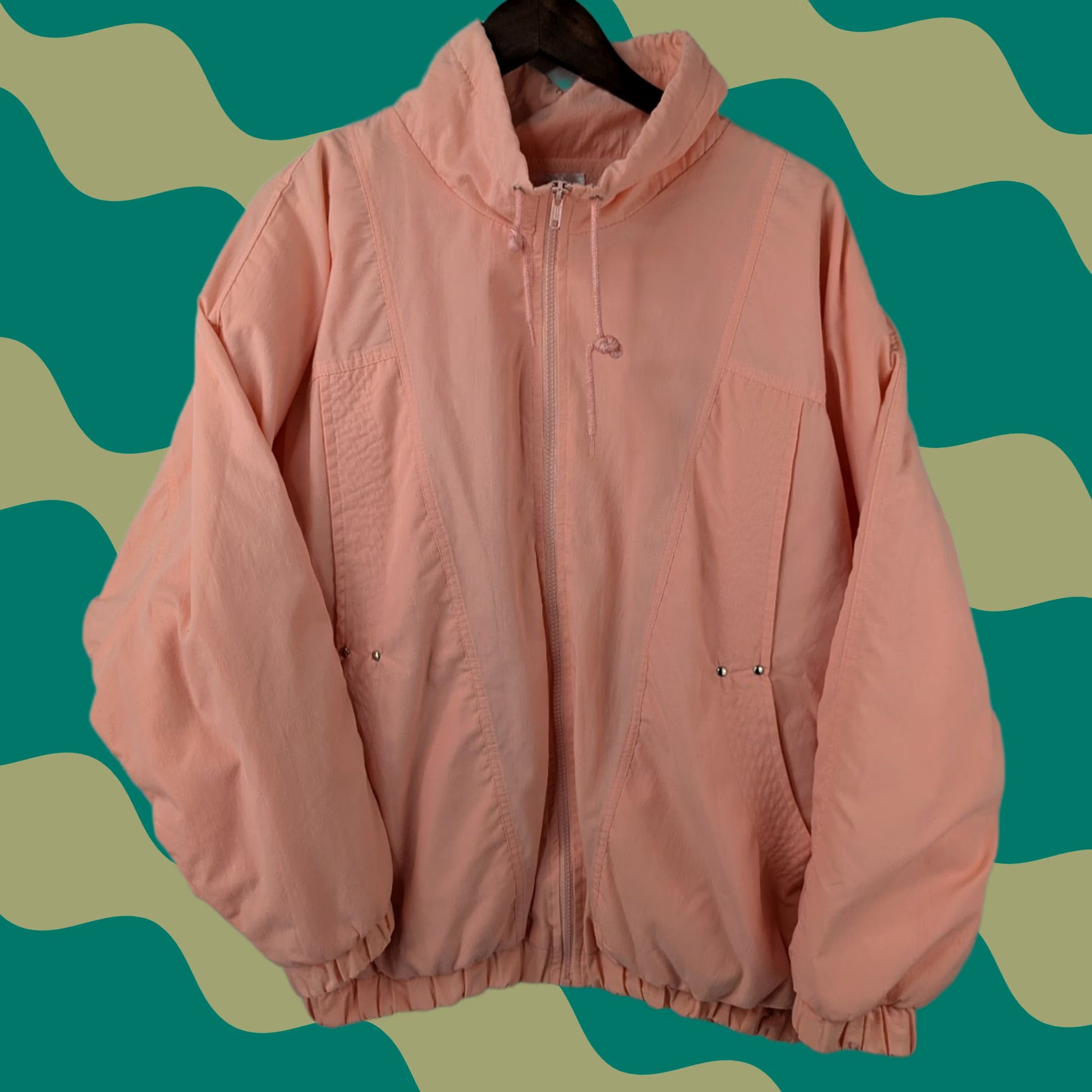 Vintage VINTAGE Lavòn Jacket Orange Pink Full Zip Collar Mid-Length Lightweight Unisex Adults XL Size XL / US 12-14 / IT 48-50 - 1 Thumbnail