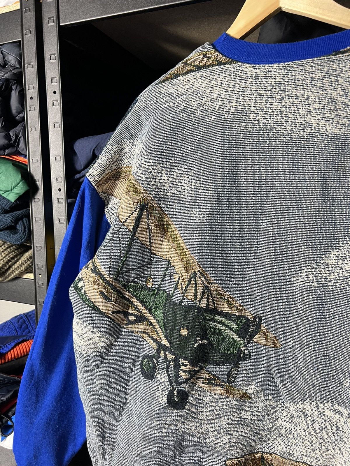 Japanese Brand Custom Handmade Vintage Aviation Tapestry Sweatshirt XL 🛩️💥 Size US XL / EU 56 / 4 - 9 Thumbnail