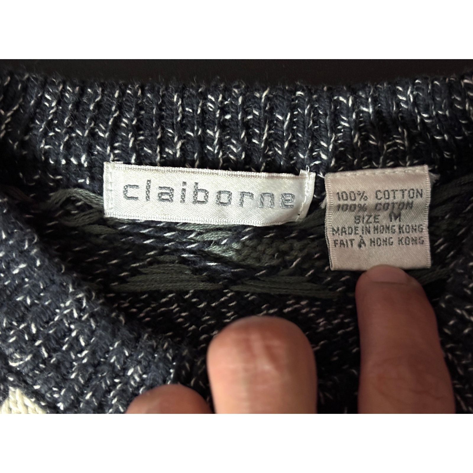 Liz Claiborne Vtg Claiborne Men’s Medium Geometric Crewneck Sweater Size US M / EU 48-50 / 2 - 3 Thumbnail