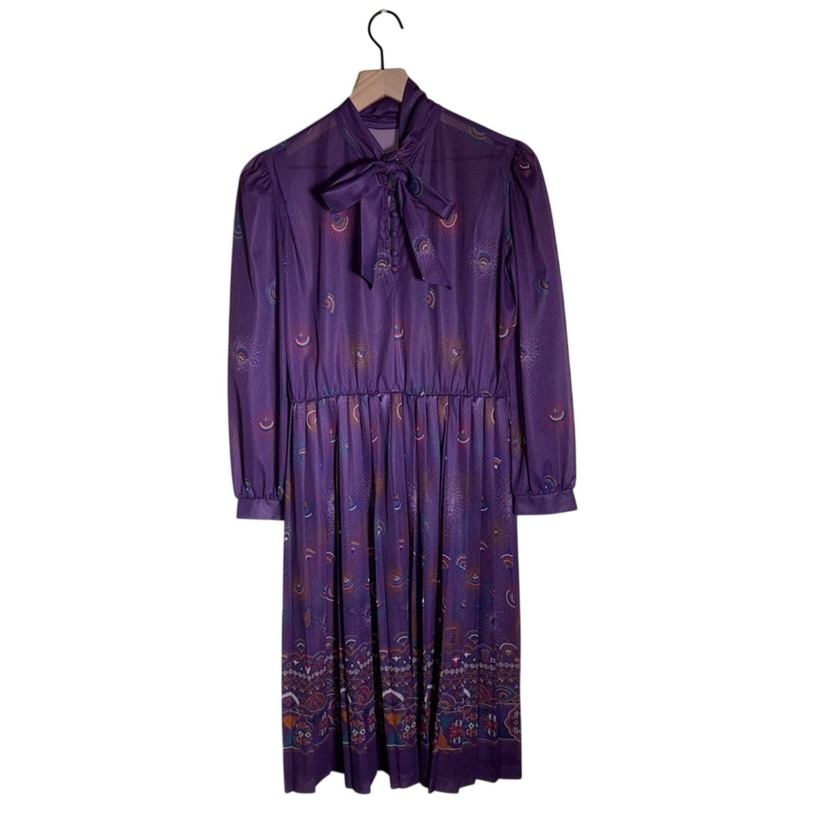 Other VINTAGE 1970 sheer high neck whimsy core knee length dress M Size M / US 6-8 / IT 42-44 - 1 Thumbnail