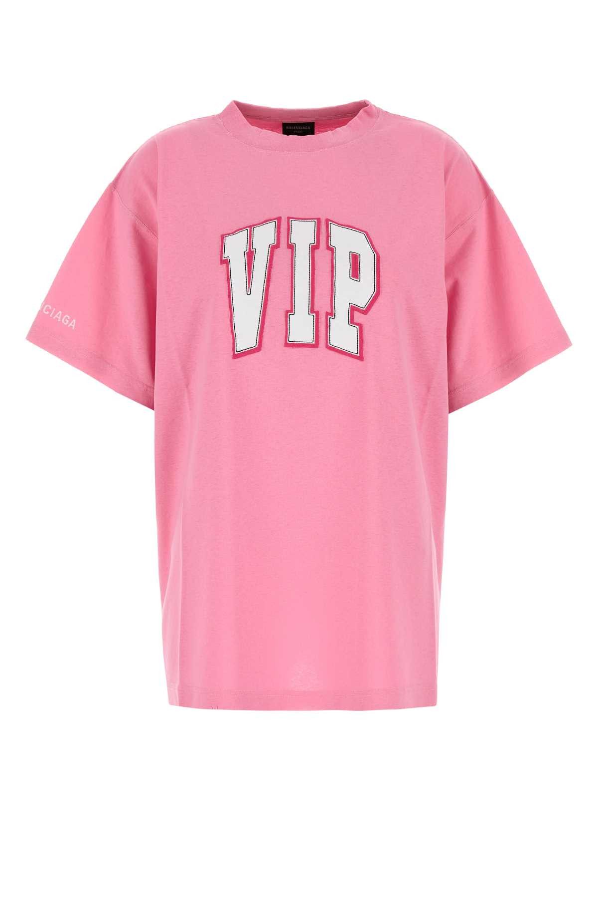 Balenciaga Pink Cotton Oversize T-Shirt Size L / US 10 / IT 46 - 1 Thumbnail