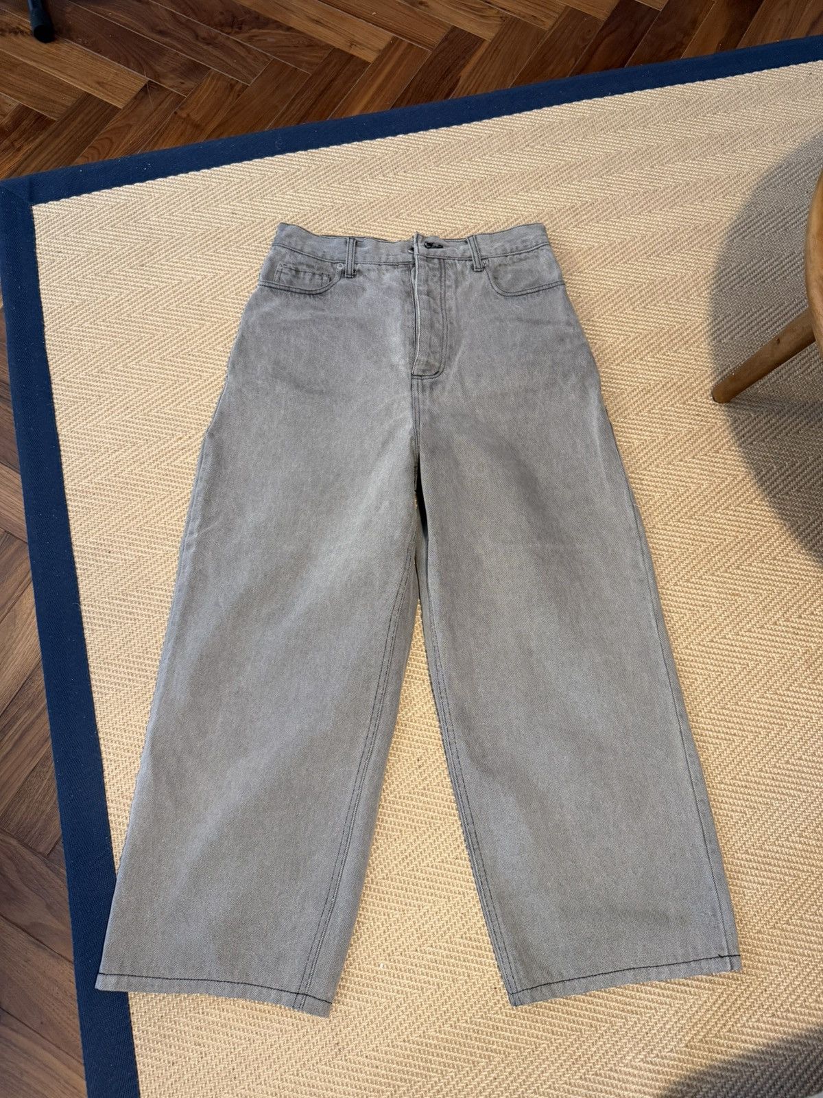 Vuja De Vuja Dé Grey Wide Leg Denim Jeans - Washed Grey - Size 28 Size US 28 / EU 44 - 1 Thumbnail