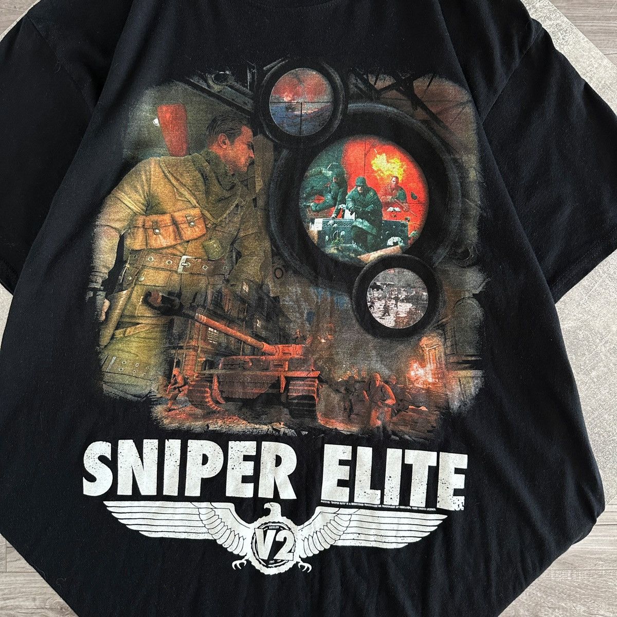 The Game Vintage 00s Sniper Elite V2 Promo tee rare y2k game PC black Size US XL / EU 56 / 4 - 3 Thumbnail
