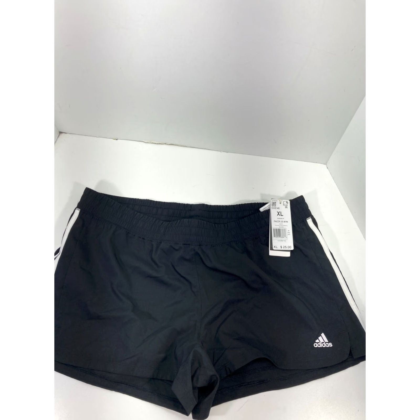 Adidas Adidas Pacer 3 Stripe Woven Shorts Womens 2XL Black Sport Gym Training NWT Size 28" / US 6 / IT 42 - 2 Thumbnail
