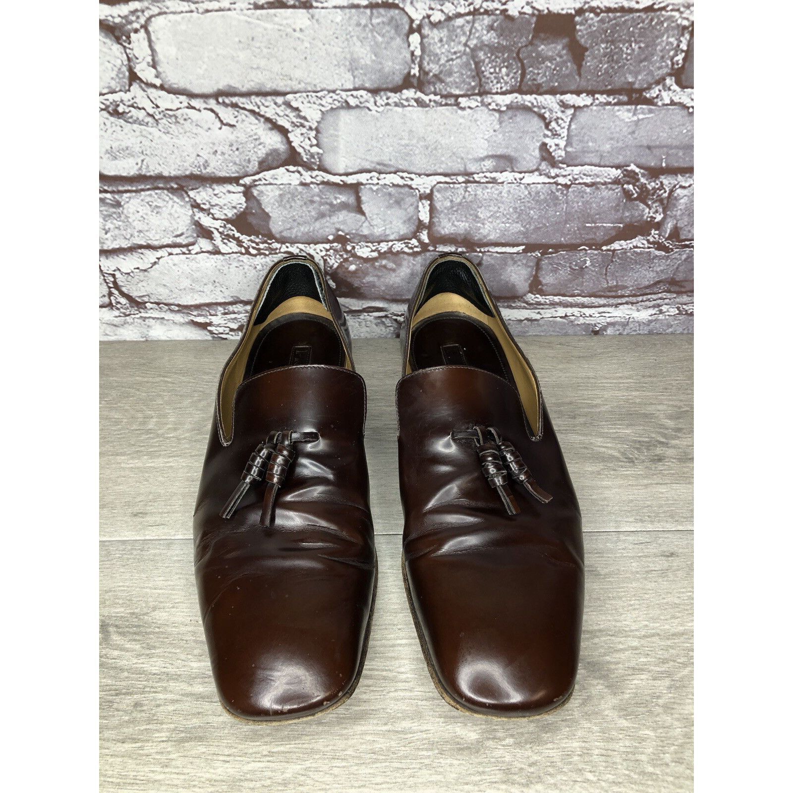Prada Prada Milano Brown Leather Designer Tassel Loafers Dress Sho Size US 11 / EU 44 - 14 Thumbnail