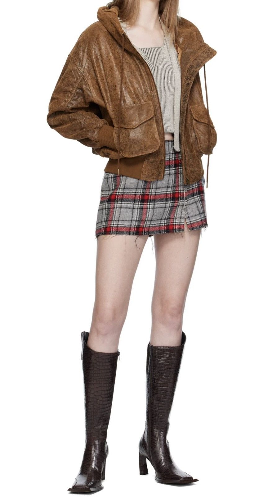 R13 R13 - LEATHER SHIRRED OVERSIZED BOMBER Size M / US 6-8 / IT 42-44 - 3 Thumbnail