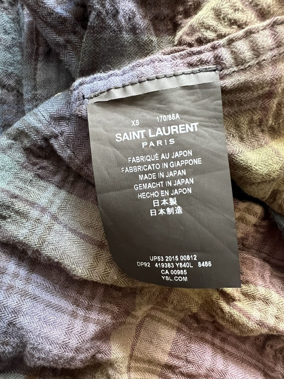 Hedi Slimane × Saint Laurent Paris 16SS Raw Hem Gradient Plaid Shirt sz XS Size US XS / EU 42 / 0 - 7 Thumbnail